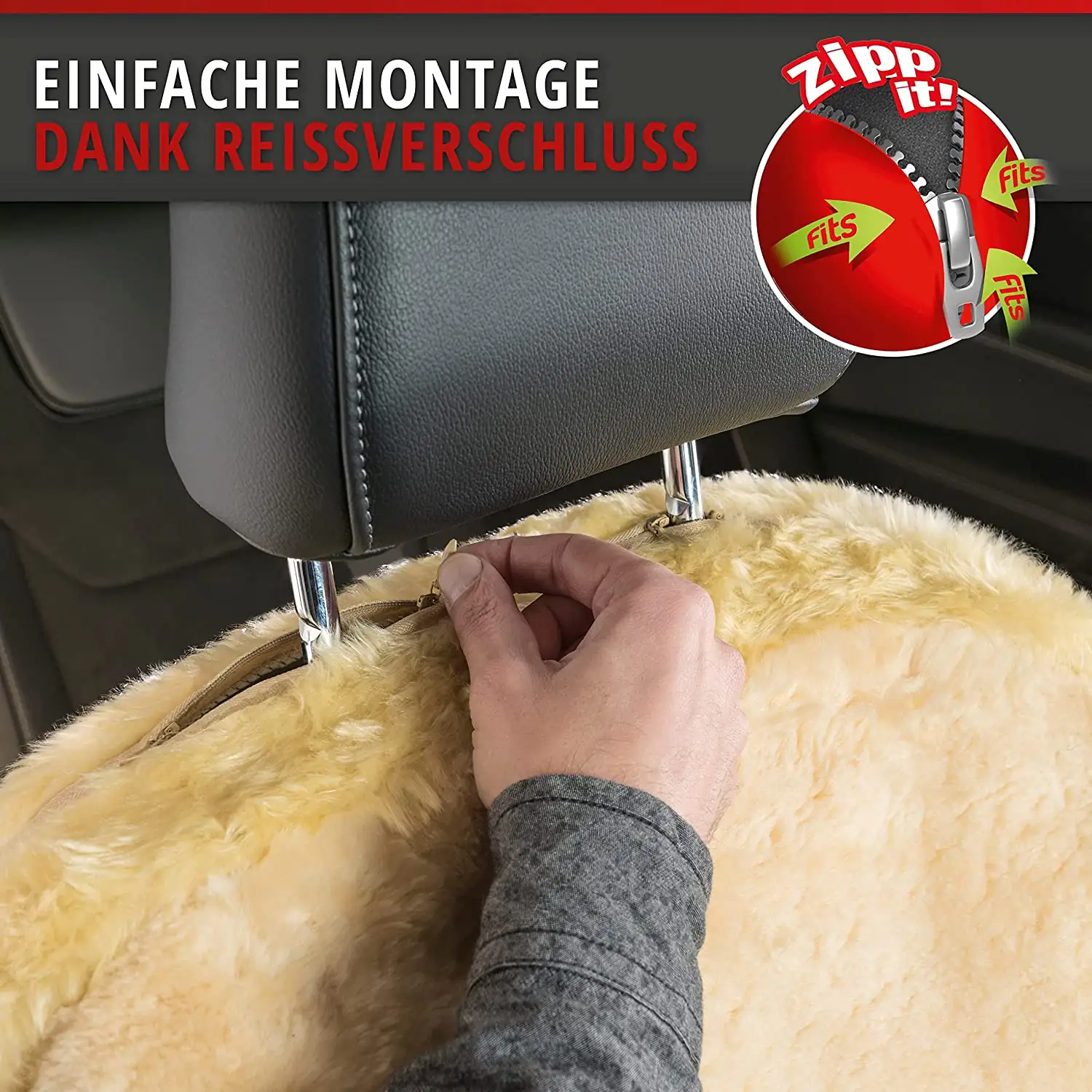 Walser Autositzbezug Lammfell Nineve beige mit ZIPP IT System 1-teilig Walser Autositzbezug Lammfell Nineve beige mit ZIPP IT System 1-teilig