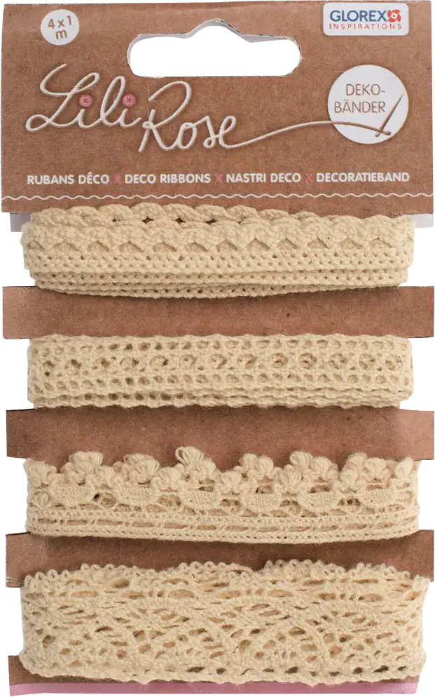 Glorex Deko Bänder Spitzen beige Glorex Deko Bänder Spitzen beige