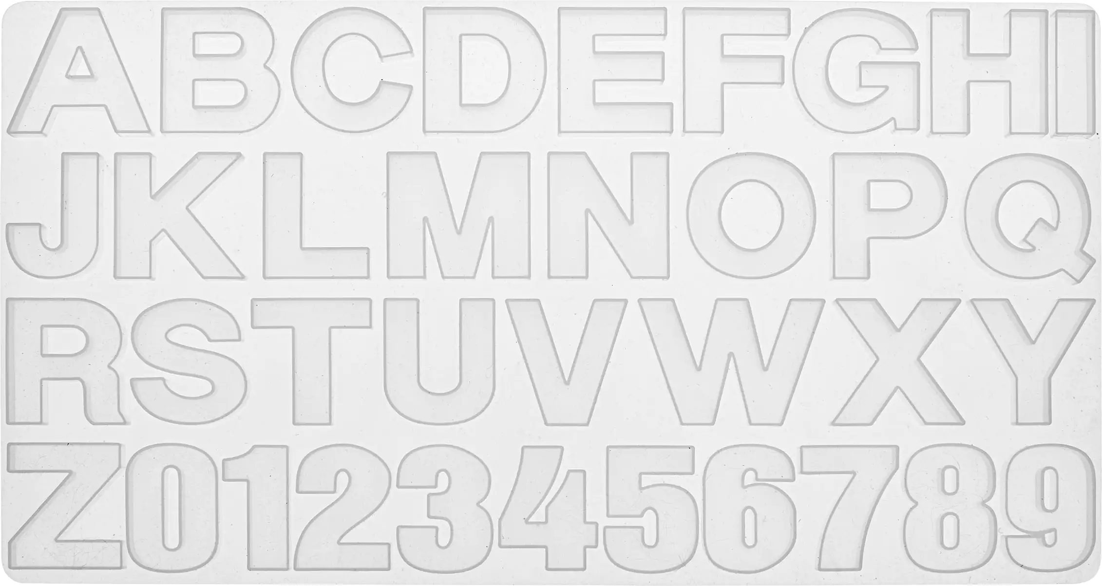 Glorex Silikon-Form 36 x 19 cm Buchstaben+Zahlen 36 tlg