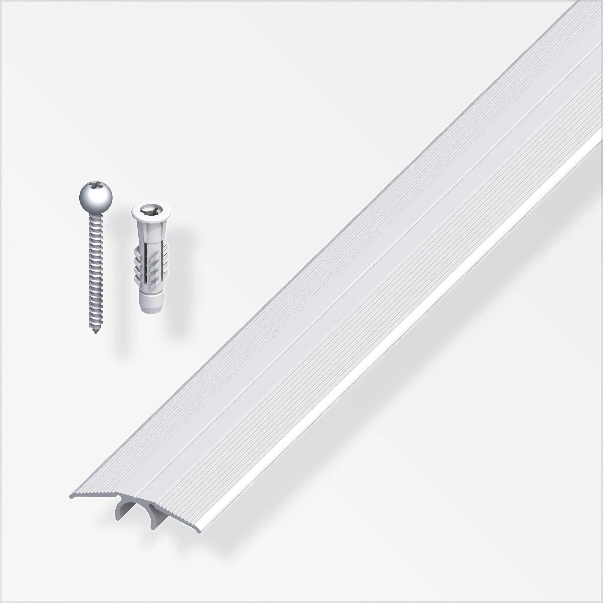 alfer Clipstech Übergangsprofil Aluminium 90 cm x 33 x 7,4 mm eloxiert silber