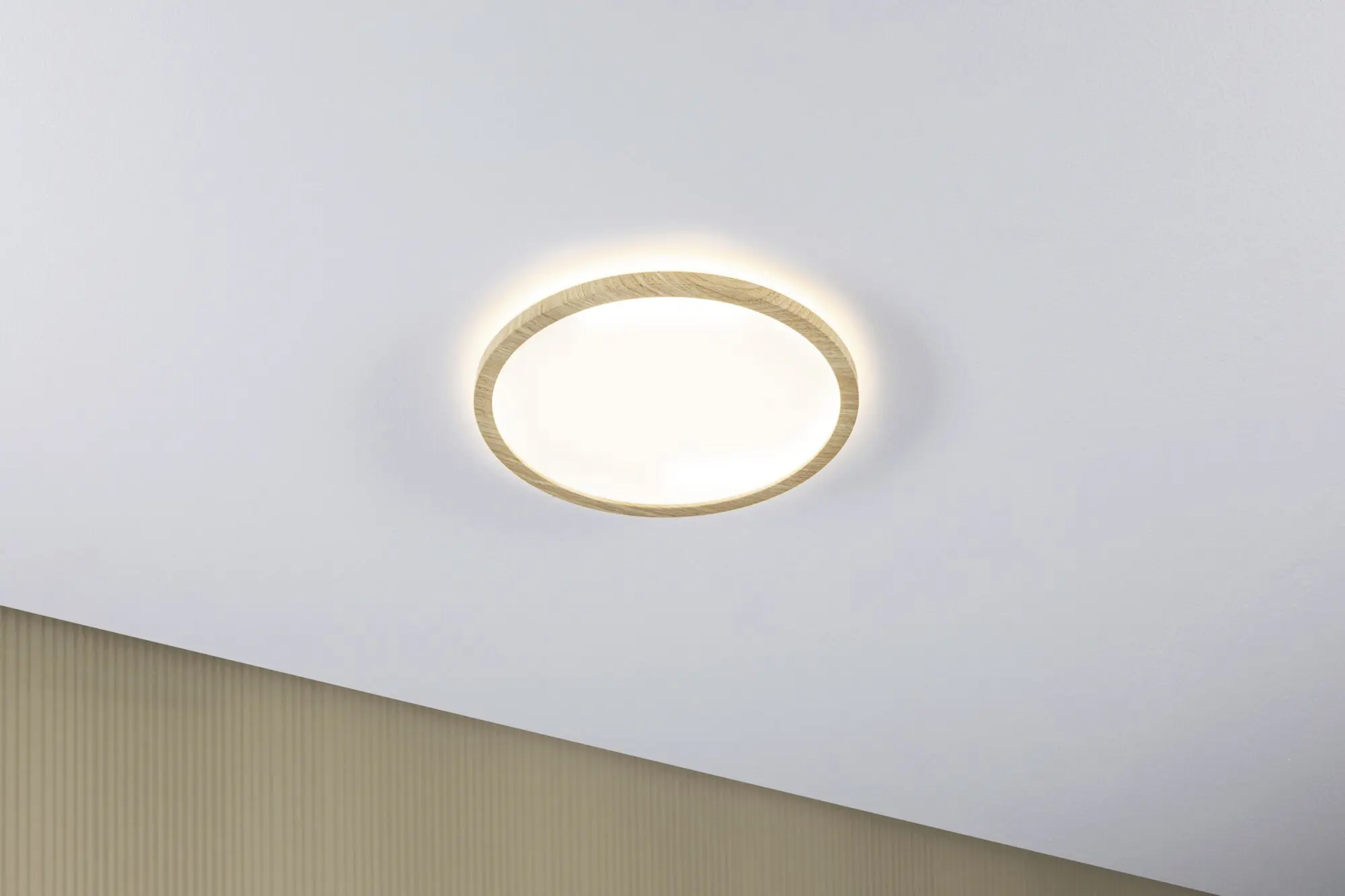 Paulmann LED Deckenleuchte Atria Shine Backlight Holzoptik Ø 29,3cm