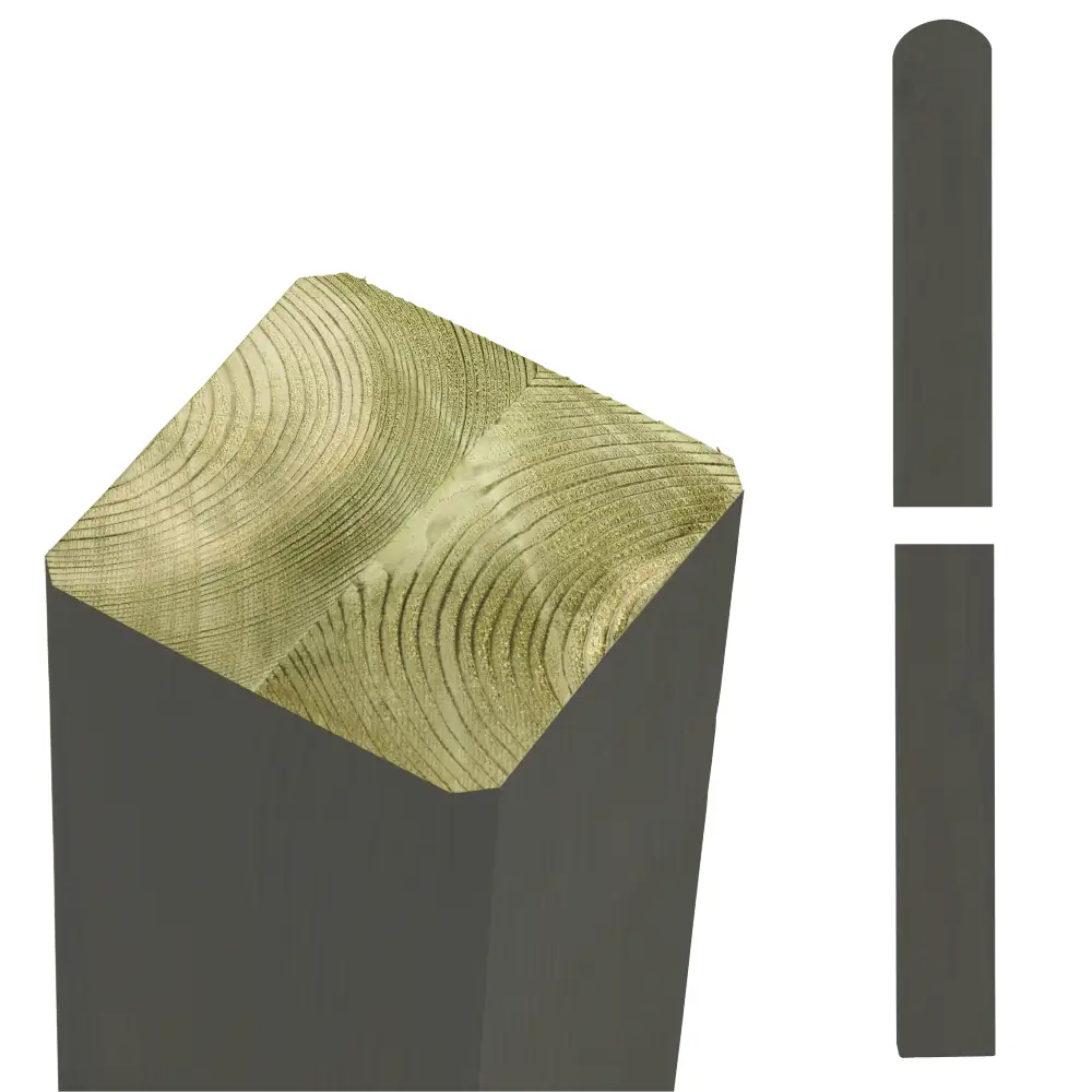 Plus Verleimte Pfosten Kopf gerundet 9 x 9 x 238 cm umbragrau Plus Verleimte Pfosten Kopf gerundet 9 x 9 x 238 cm umbragrau