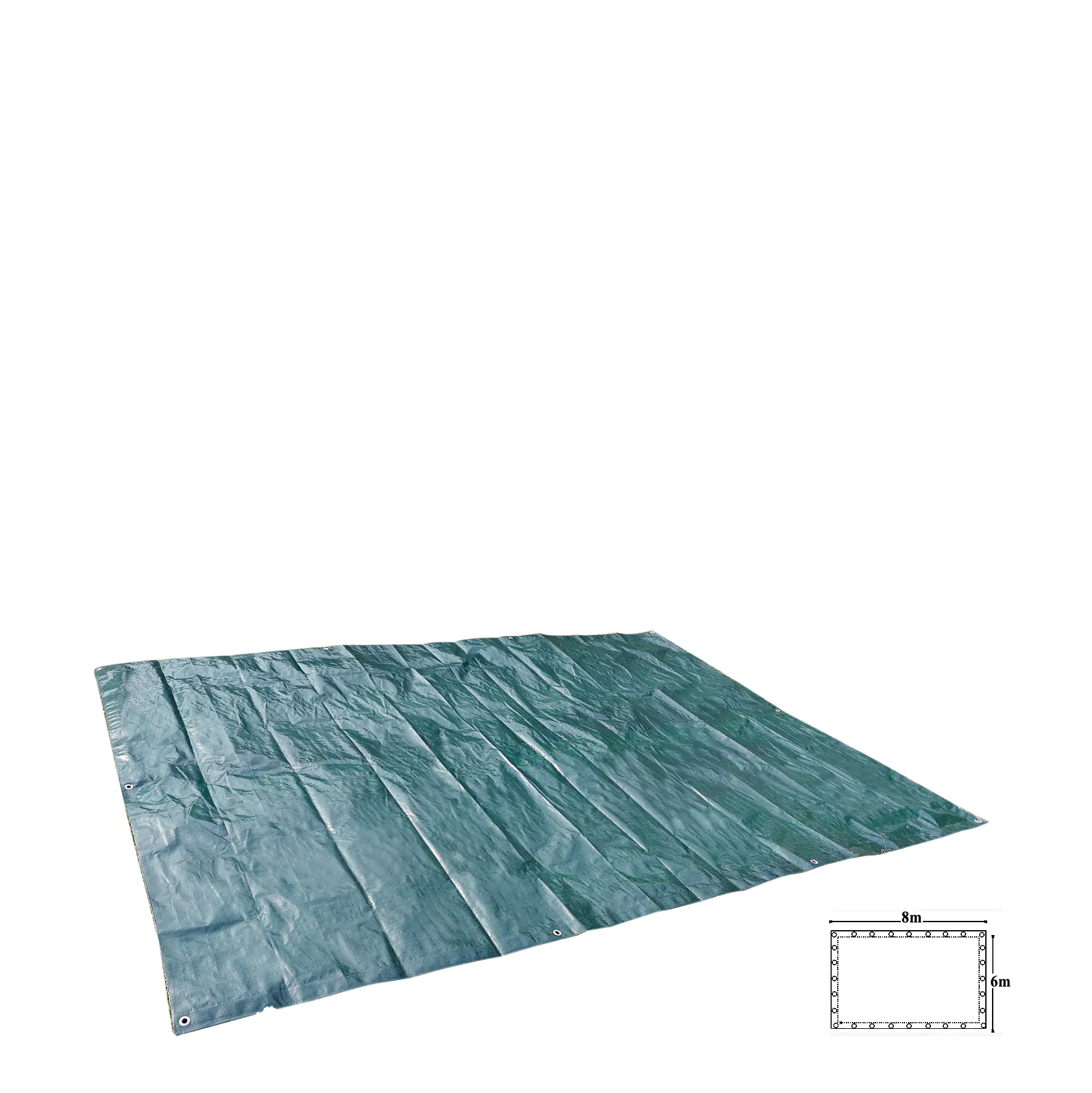 TrendLine Gewebeplane 110 g/m²  6 x 8 m = 48 m² grün mit Ösen