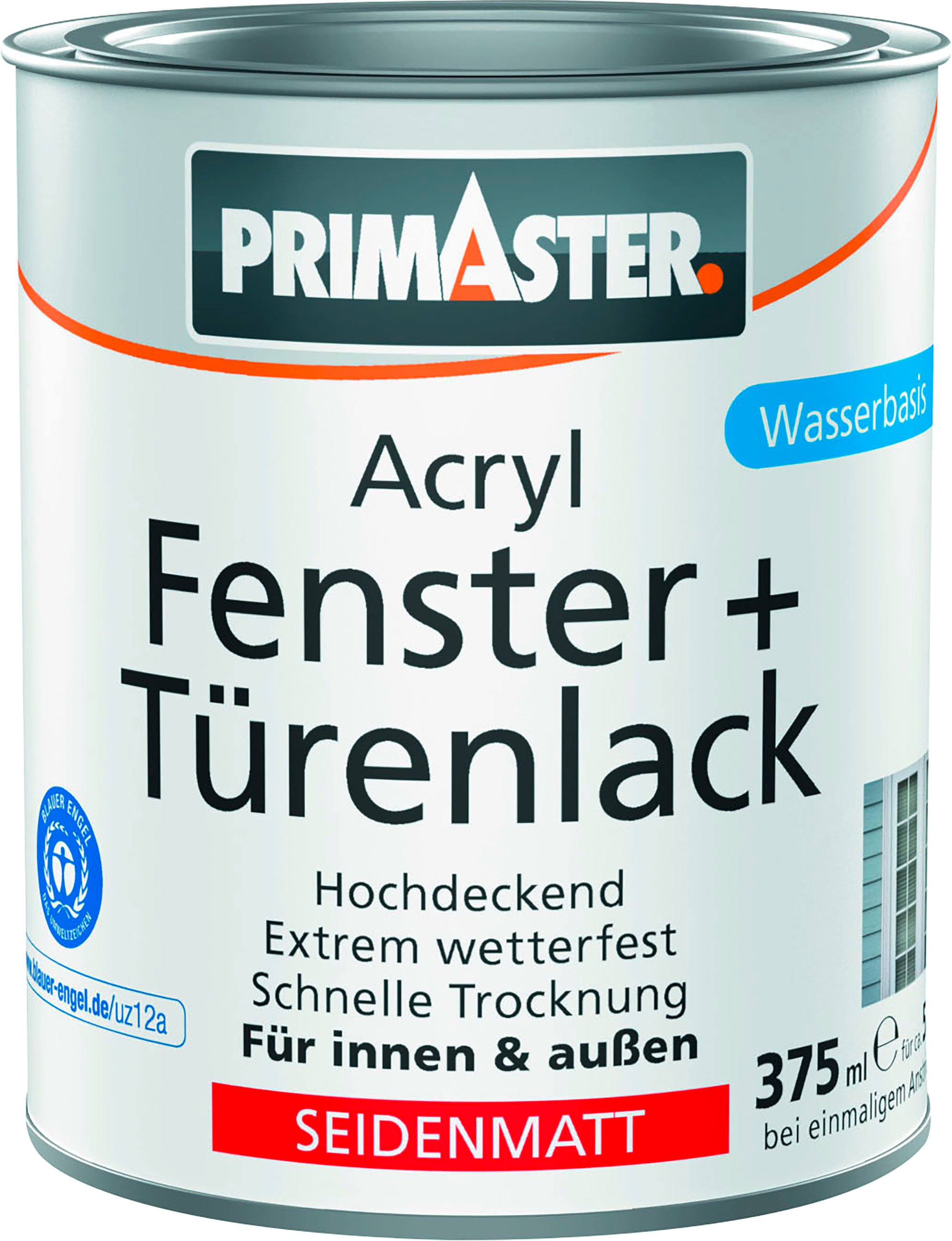 Primaster Acryl Fenster + Türenlack weiß seidenmatt 375 ml