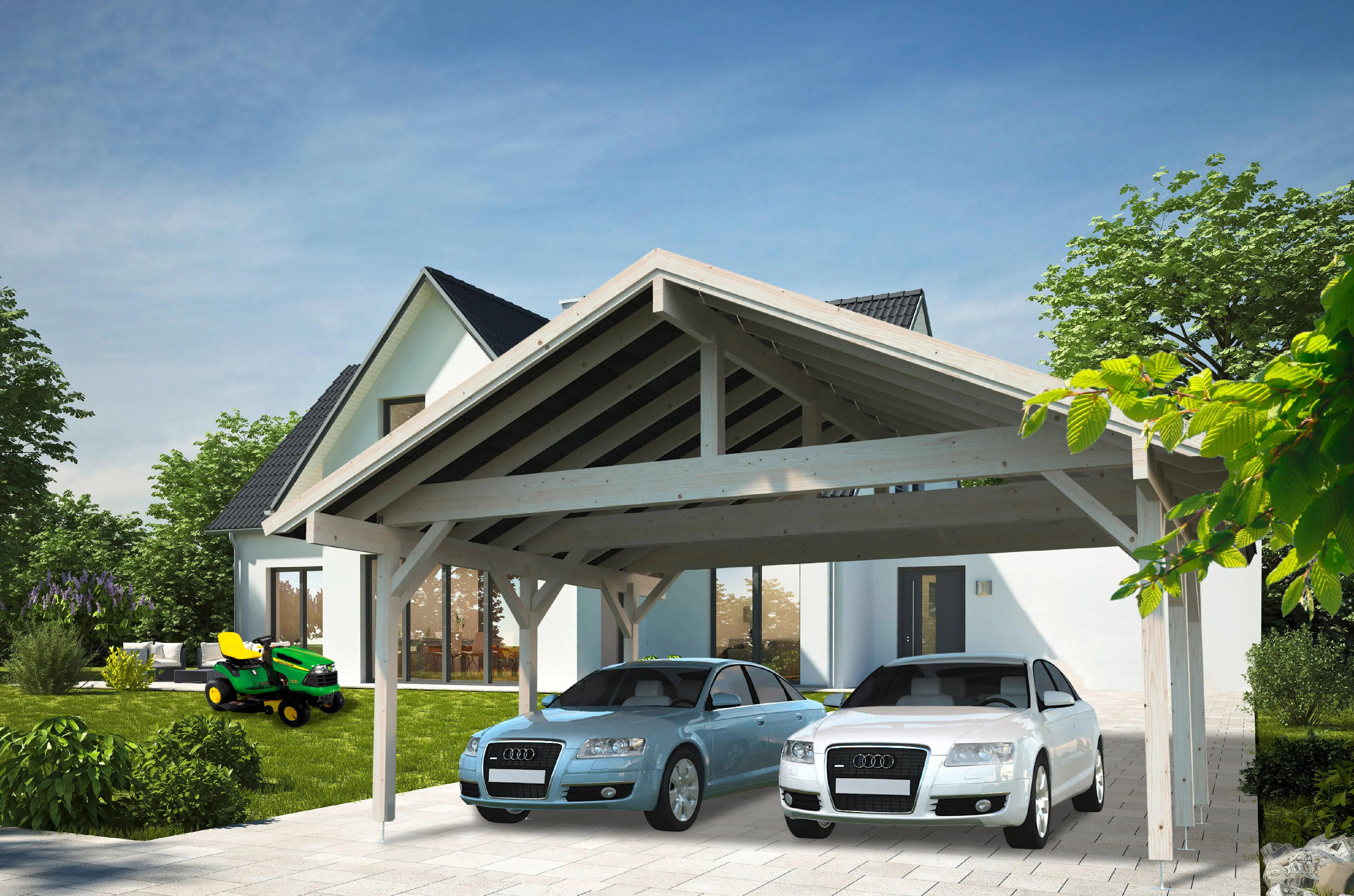 Palmako Carport Robert 555 x 372 cm naturbelassen