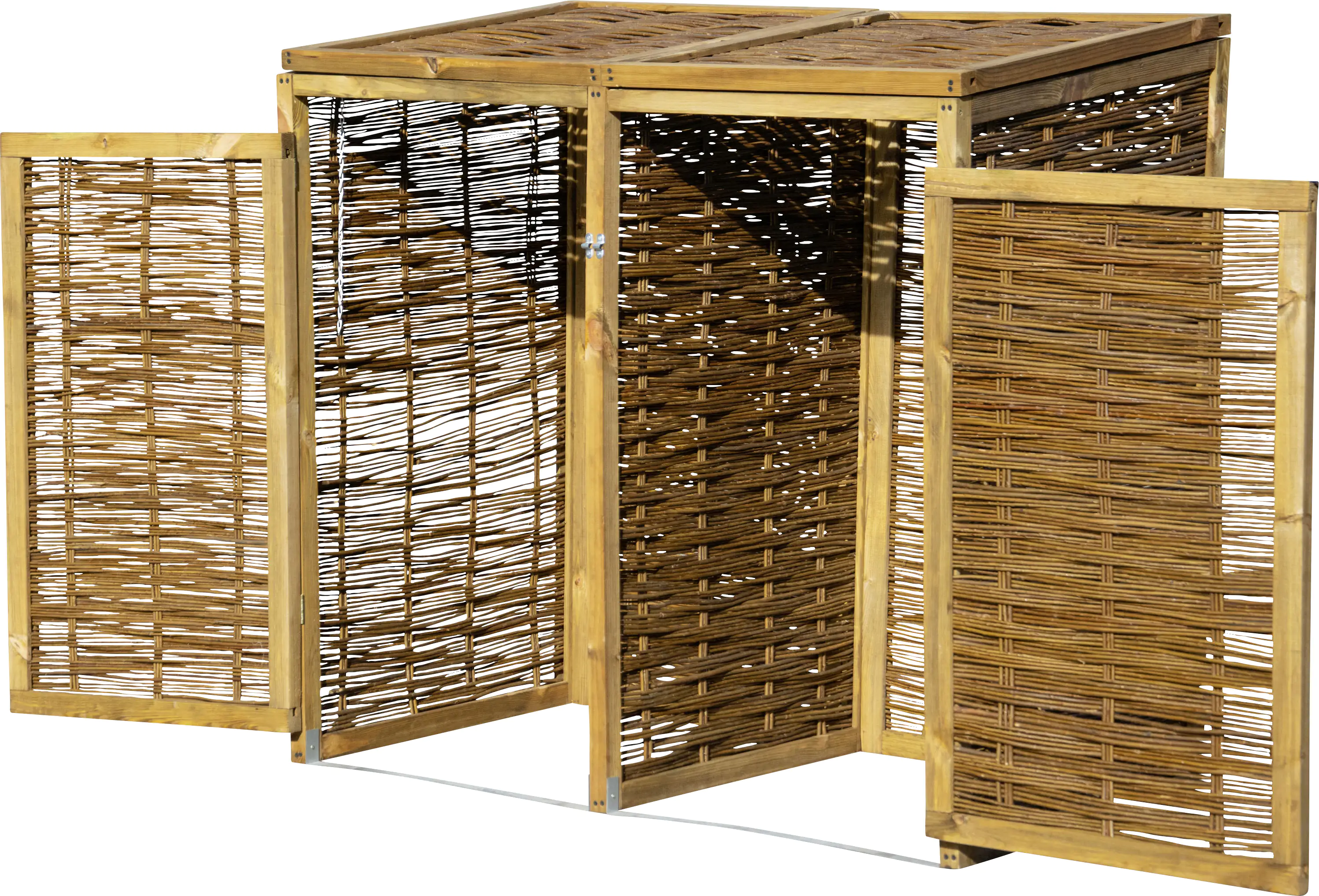 Dobar Mülltonnenbox Weide ungeschält 137 x 83 x 132cm