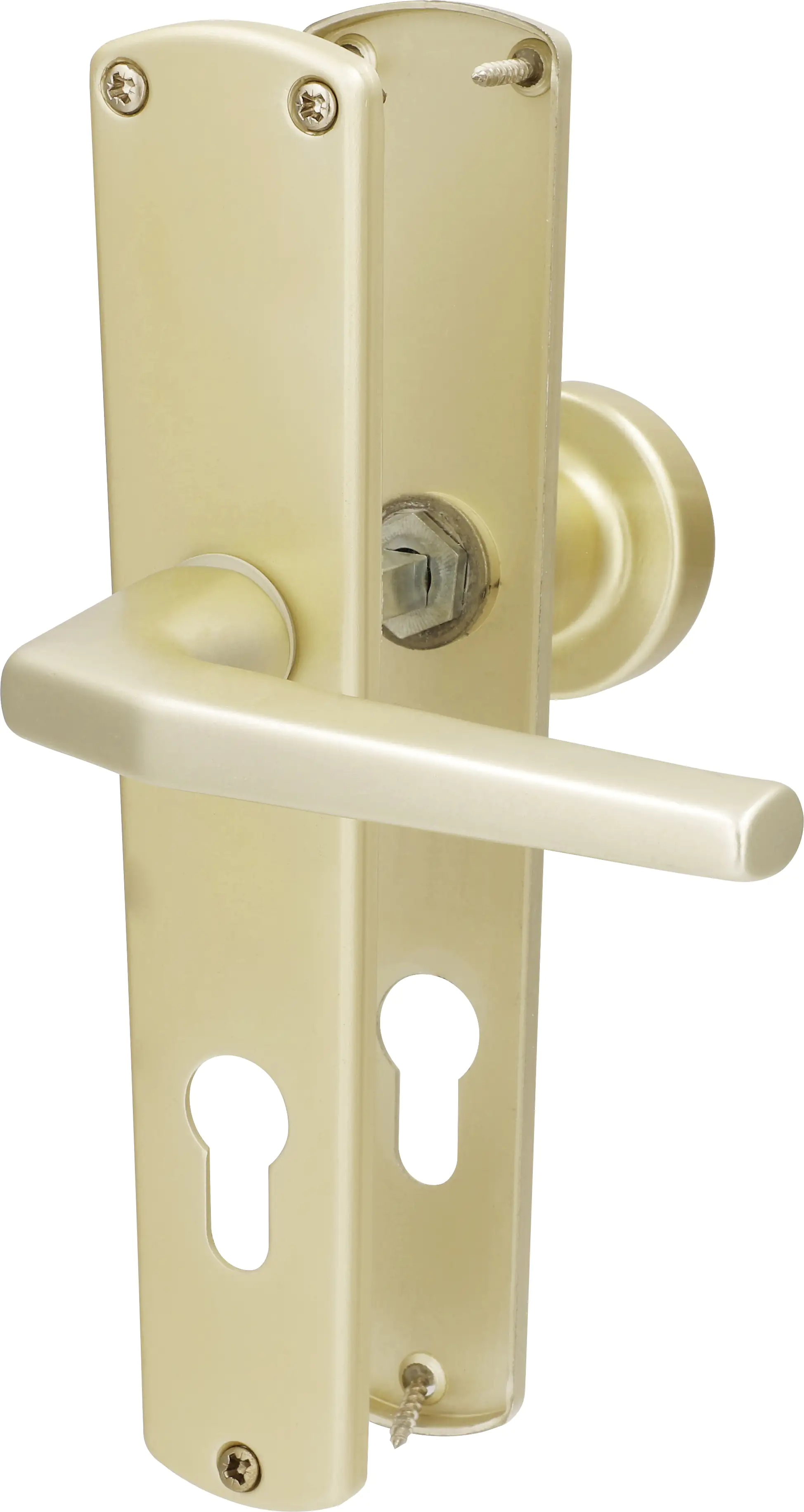 Alpertec BB-Langschildgarnitur Phil Aluminium F2 neusilber abgerundet