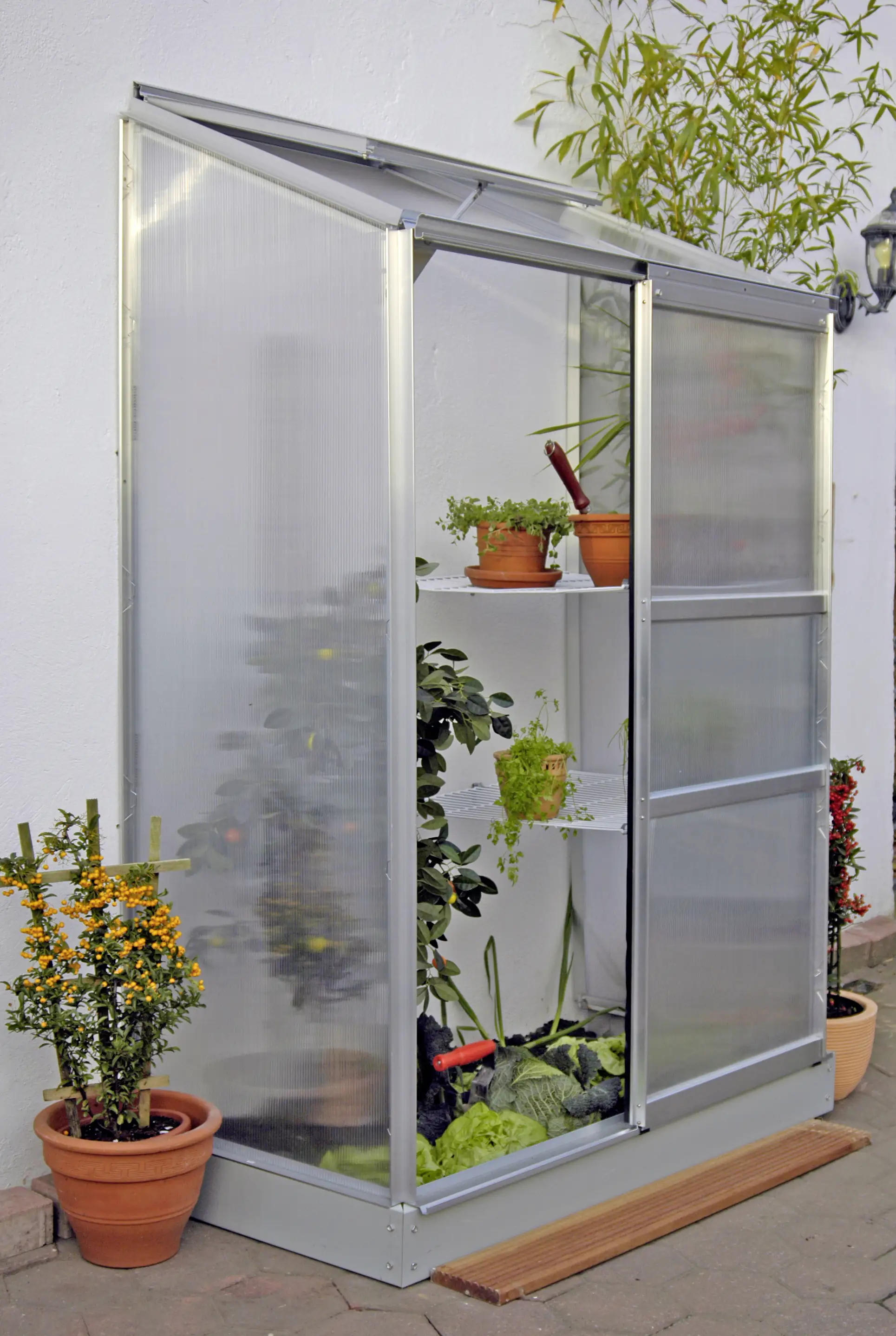 4005717202118 Vitavia Anlehngewächshaus Styx 900 65 x 130 cm 4 mm Hohlkammerplatten