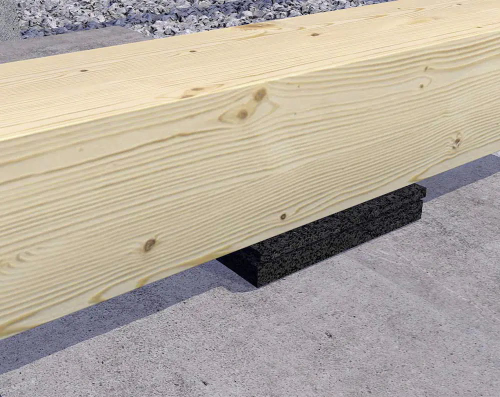 HSI Terra Unterlegpads für Terrasse 7 x 7 x 3 cm Kautschukgranulat schwarz - 25 Stk.