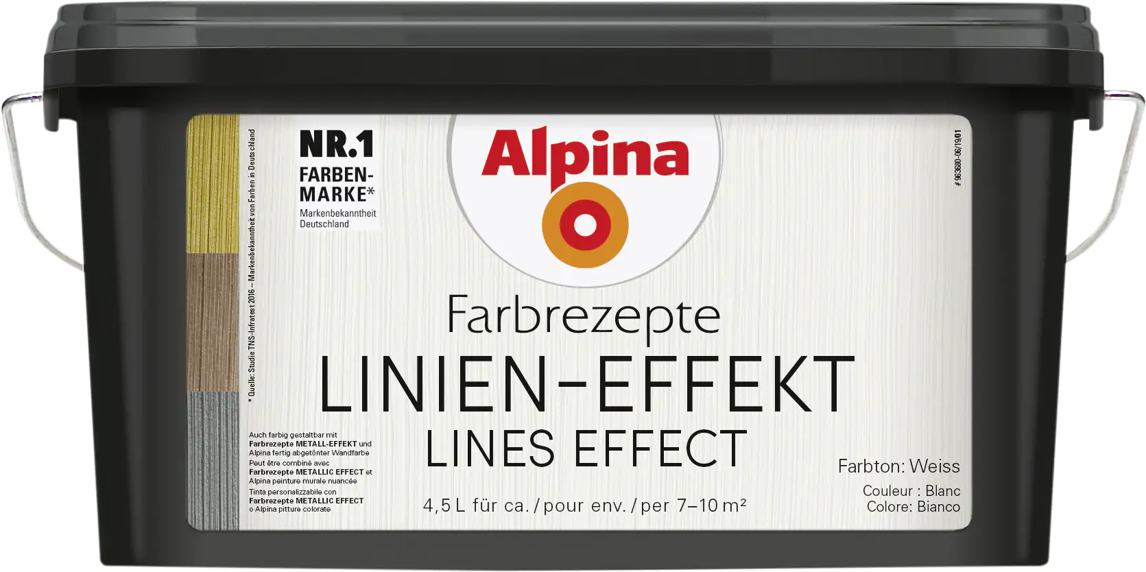 Alpina Farbrezepte Linien Effekt 4,5 L weiß 