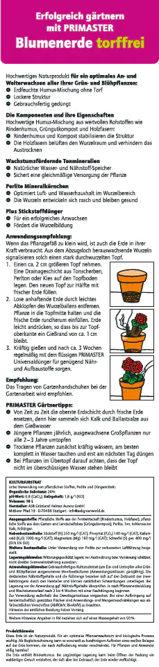 Primaster Blumenerde 16 L torffrei Primaster Blumenerde 16 L torffrei