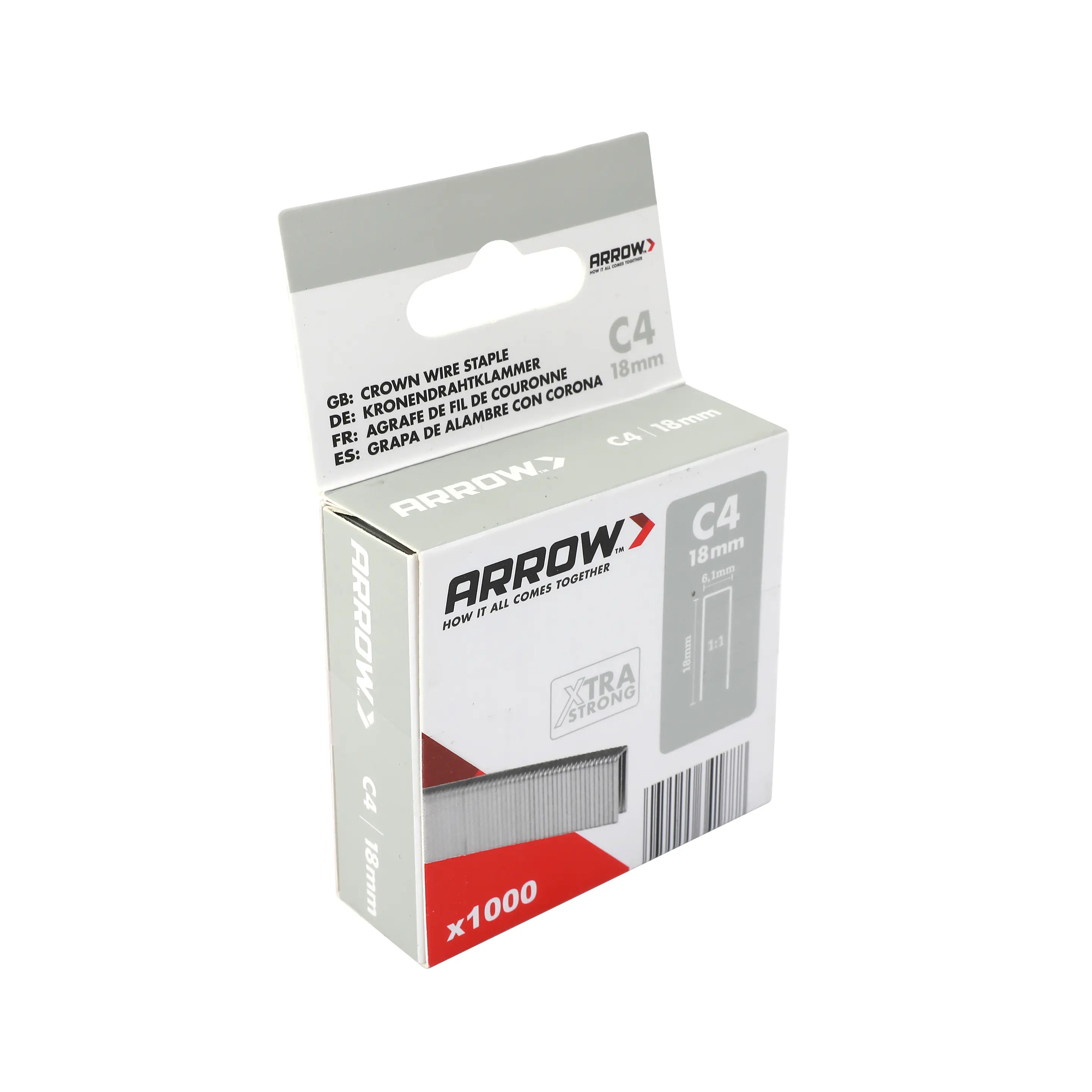 Arrow Tackerklammer Schmalrücken C4 18 mm Profilholz & Paneel 1000 Stück