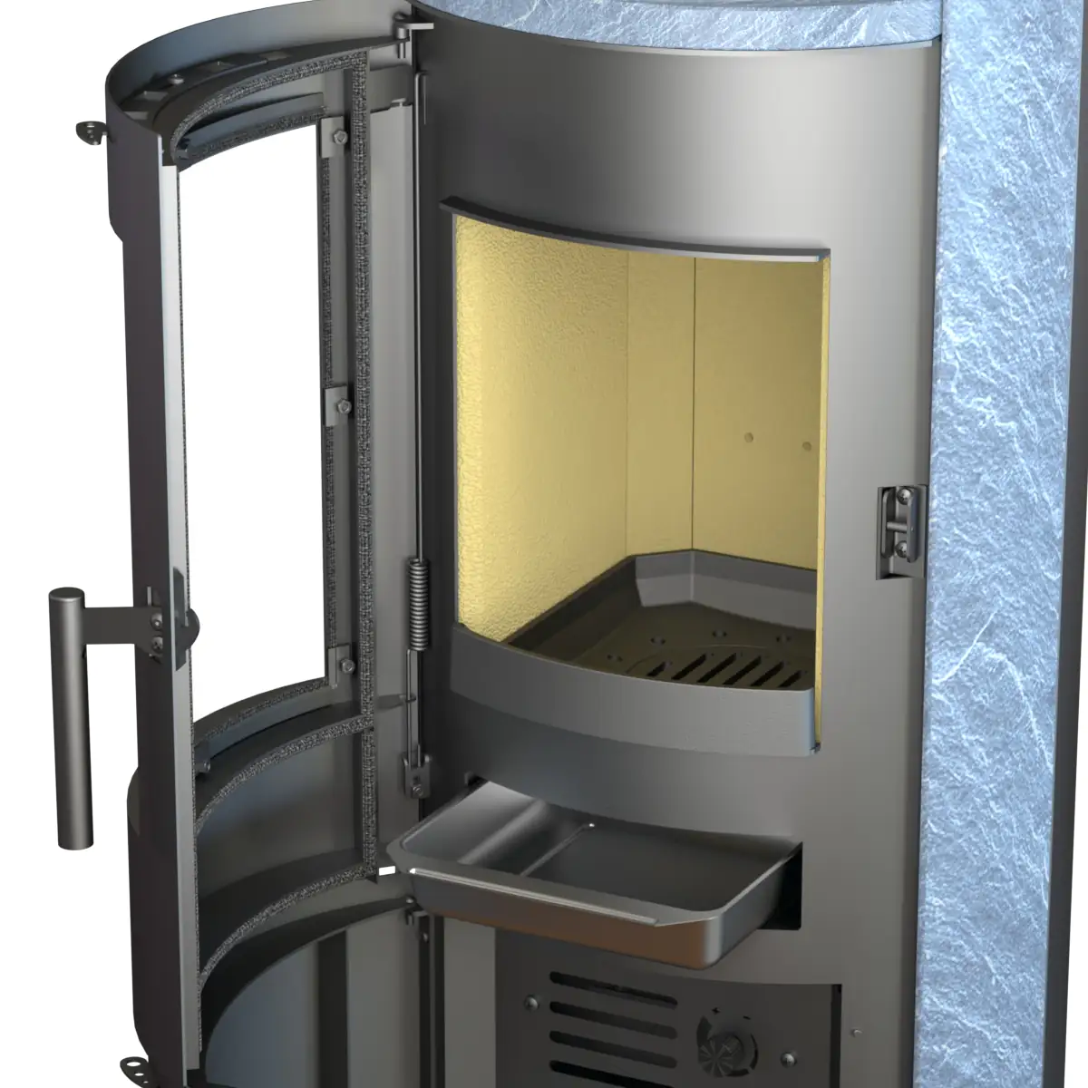 Thermia Kaminofen Vento Naturstein grau 7 kW Thermia Kaminofen Vento Naturstein grau 7 kW