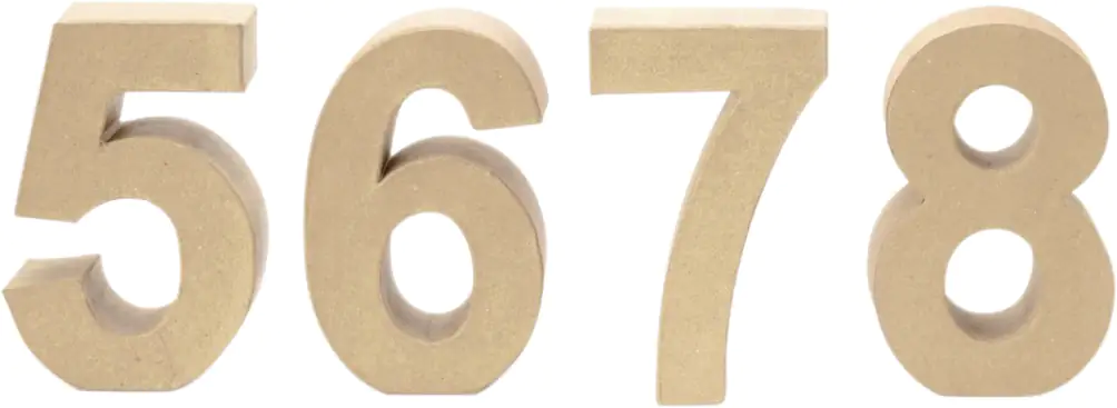 7610877466293 Glorex Papp-Zahl 5 17,5 x 5,5 cm