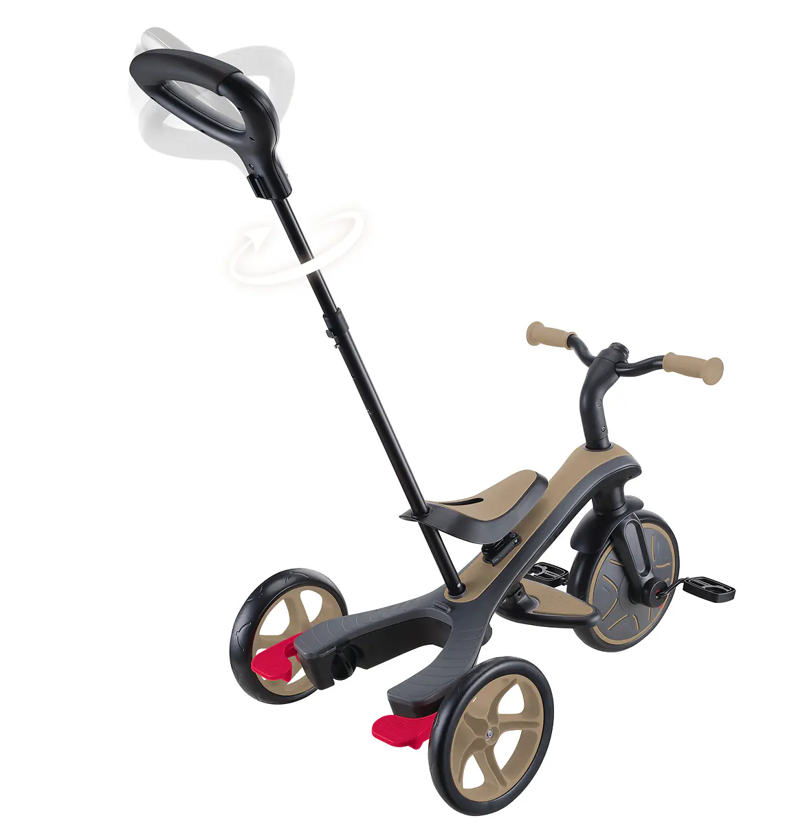 Globber Dreirad für Kinder Explorer Trike 4-in-1 schwarz/sand