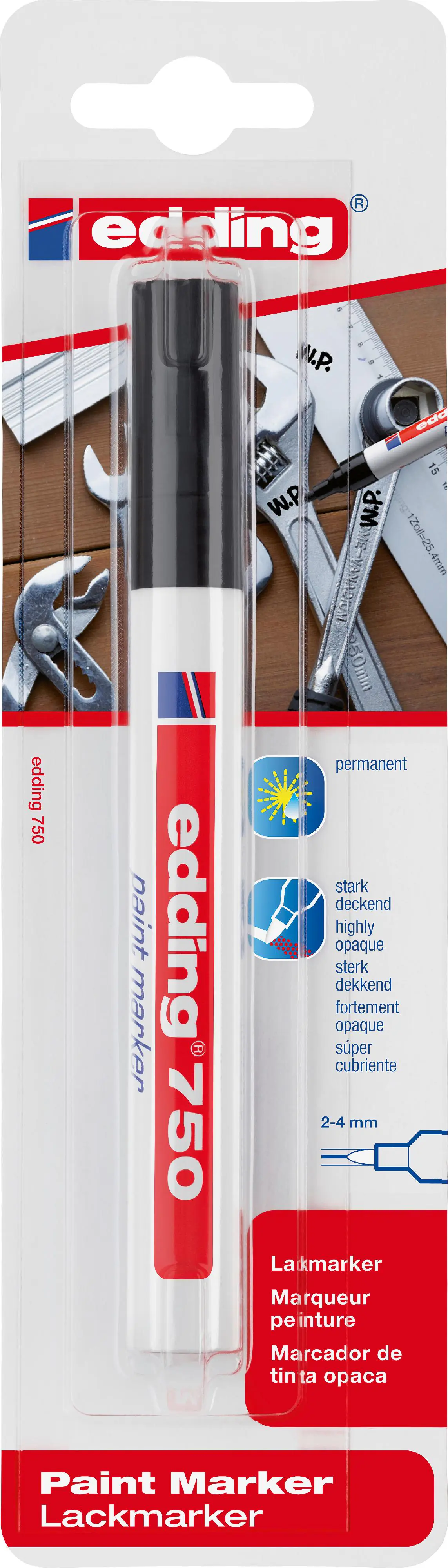 edding 750 paint marker schwarz 2 - 4 mm