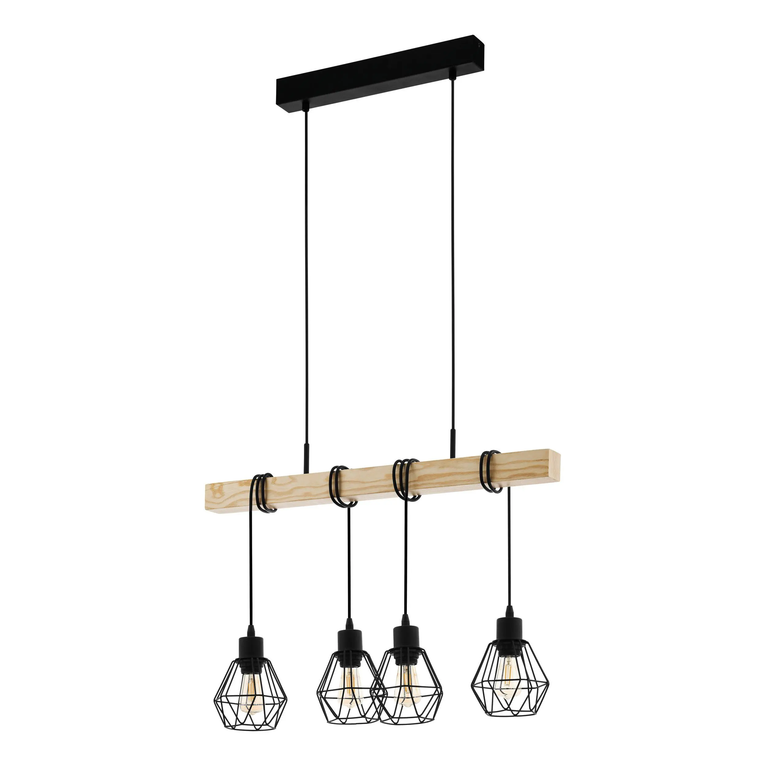Eglo Pendelleuchte Townshend 5 schwarz holz 110 x 70 cm Eglo Pendelleuchte Townshend 5 schwarz holz 110 x 70 cm