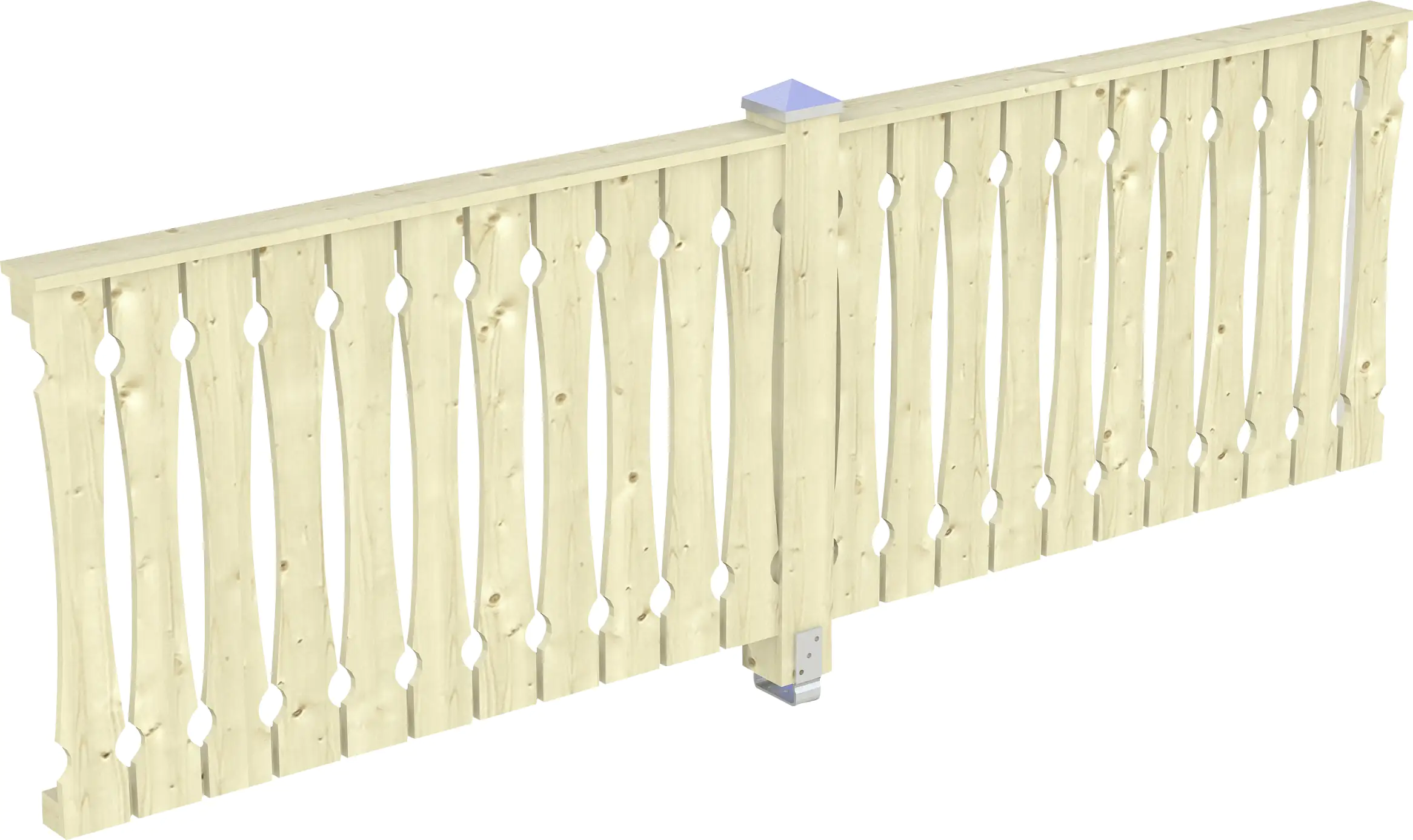 SKAN HOLZ Brüstung Balkonschalung 305 x 96 cm, Fichte, natur