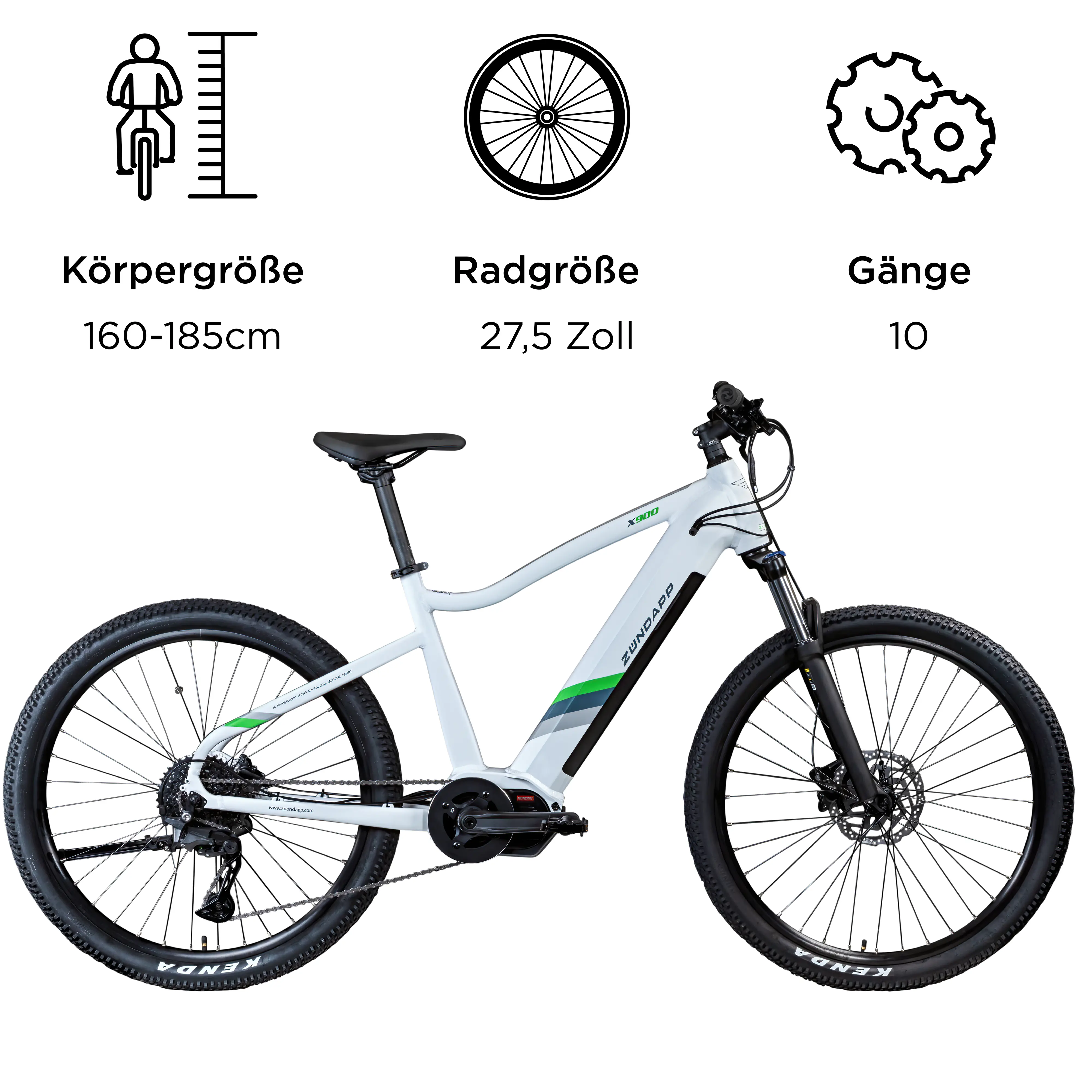 Zündapp E-Bike MTB X900 27,5 Zoll 10-Gang 733 Wh weiß Zündapp E-Bike MTB X900 27,5 Zoll 10-Gang 733 Wh weiß