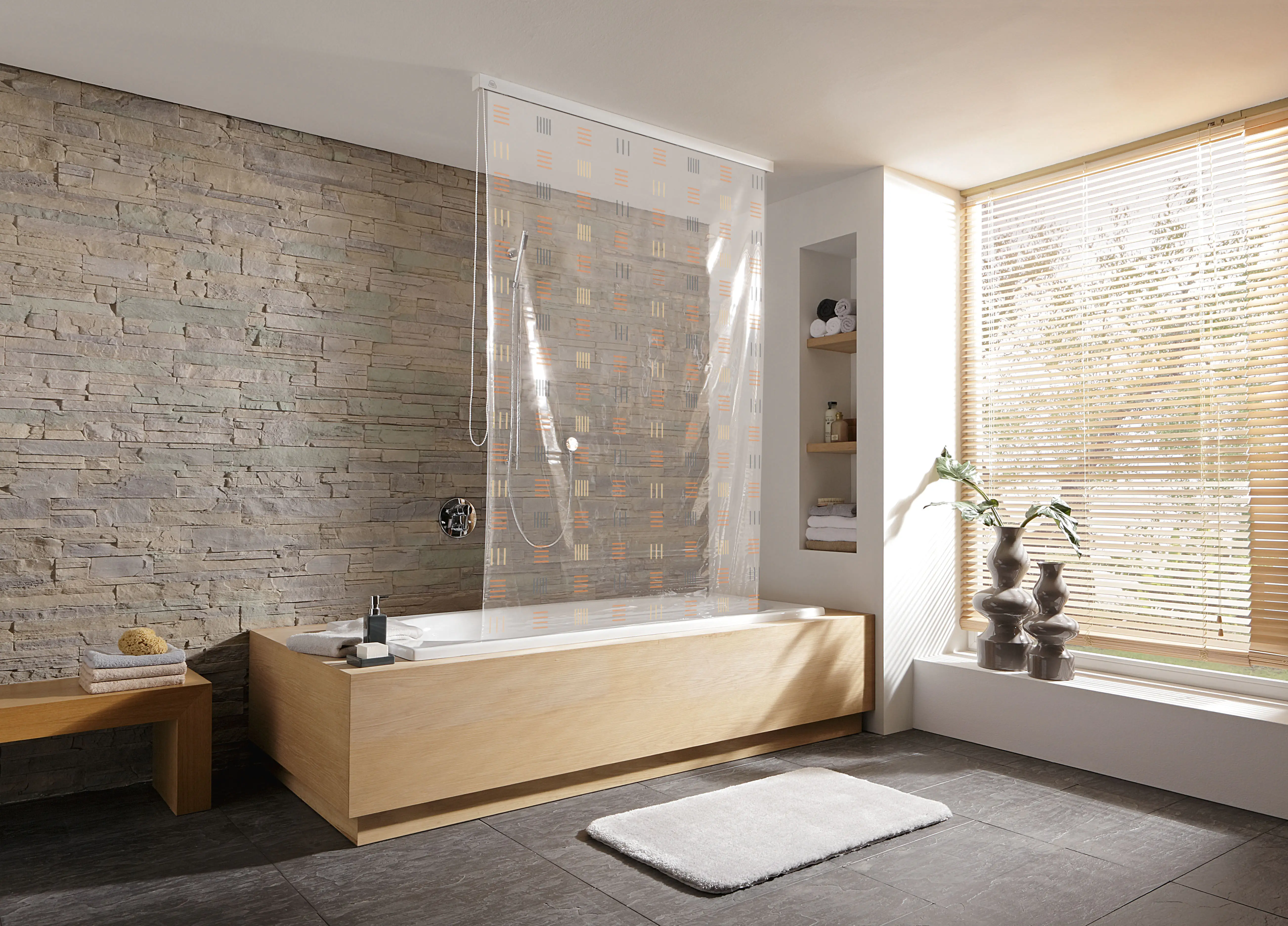 Kleine Wolke Duschrollo für Leerkassette 128 x 240 cm / kupfer