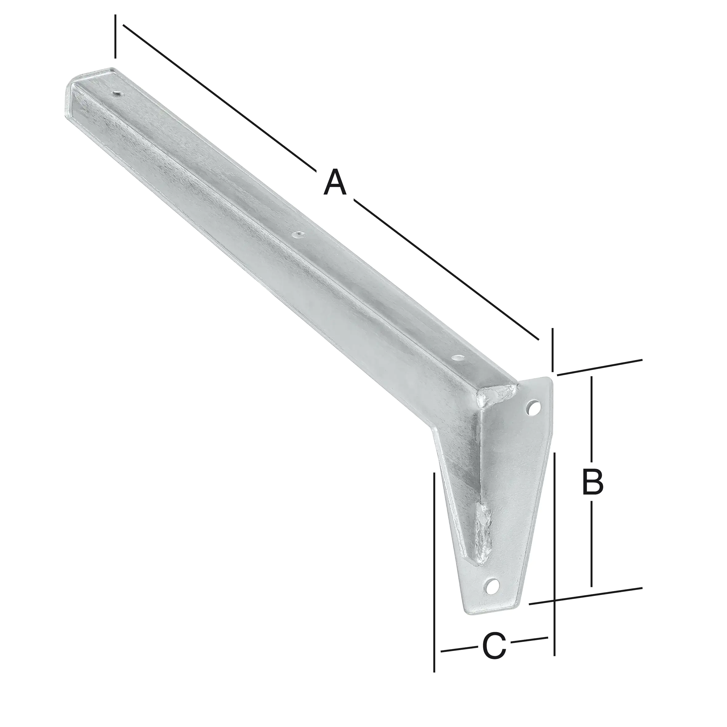 Vormann L-Profil-Konsole 380 x 130 x 65 mm Stahl verzinkt