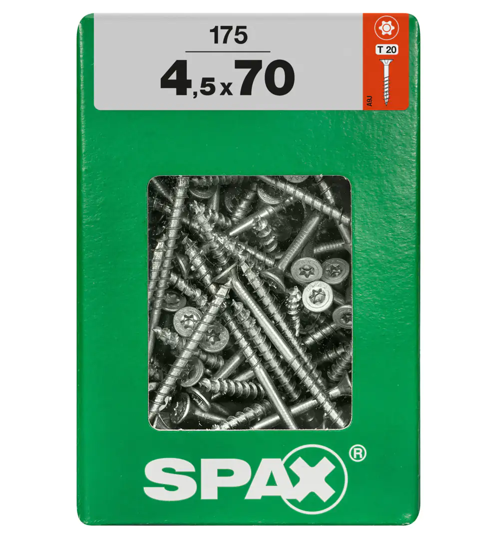 Spax Universalschrauben 4.5 x 70 mm TX 20 - 175 Stk. Spax Universalschrauben 4.5 x 70 mm TX 20 - 175 Stk.