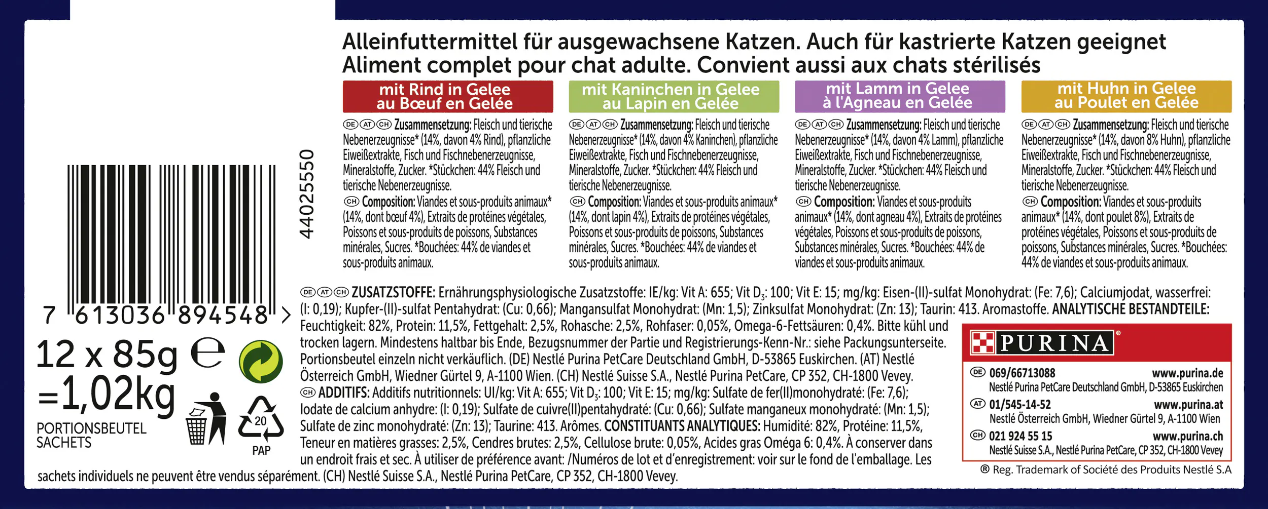 Felix Geschmacksvielfalt vom Land in Gelee Katzenfutter 12 x 85gn Felix Geschmacksvielfalt vom Land in Gelee Katzenfutter 12 x 85gn