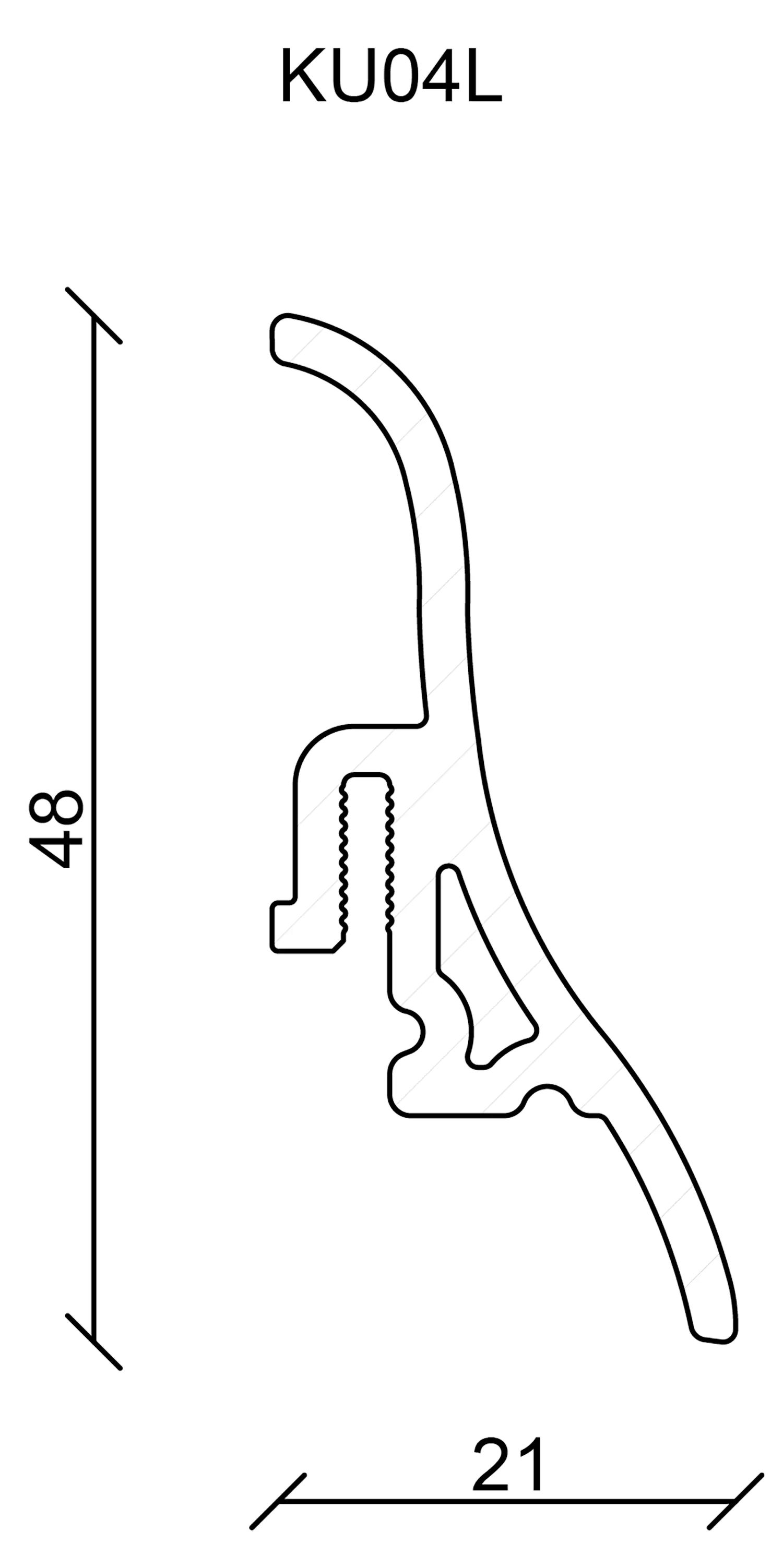 FN Neuhofer Fußleiste 250 cm 48 x 21 mm Perlgrau