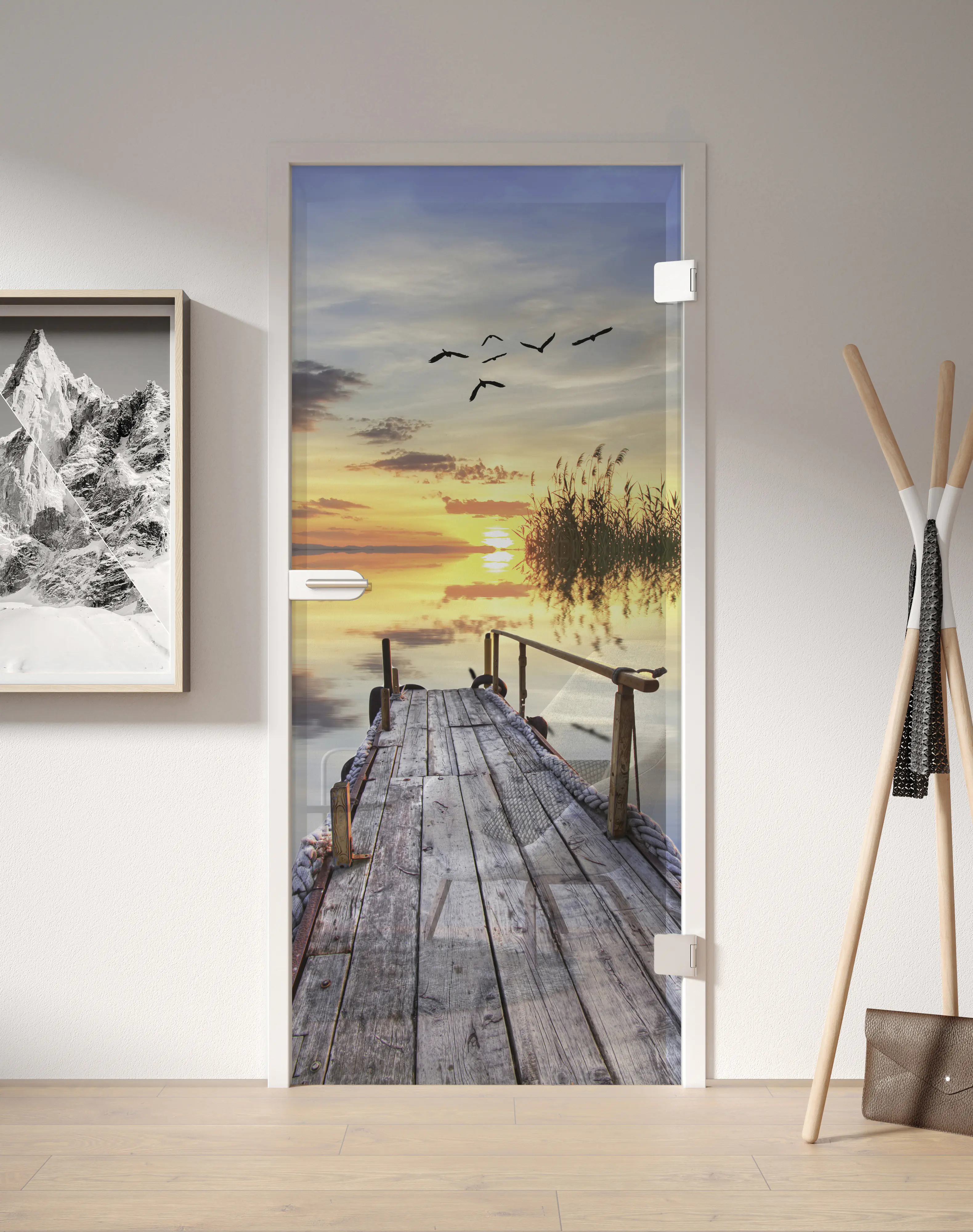 Ambiente Glasdrehtür Steg 42/04 Din rechts 83,4 x 197,2 cm bedruckt