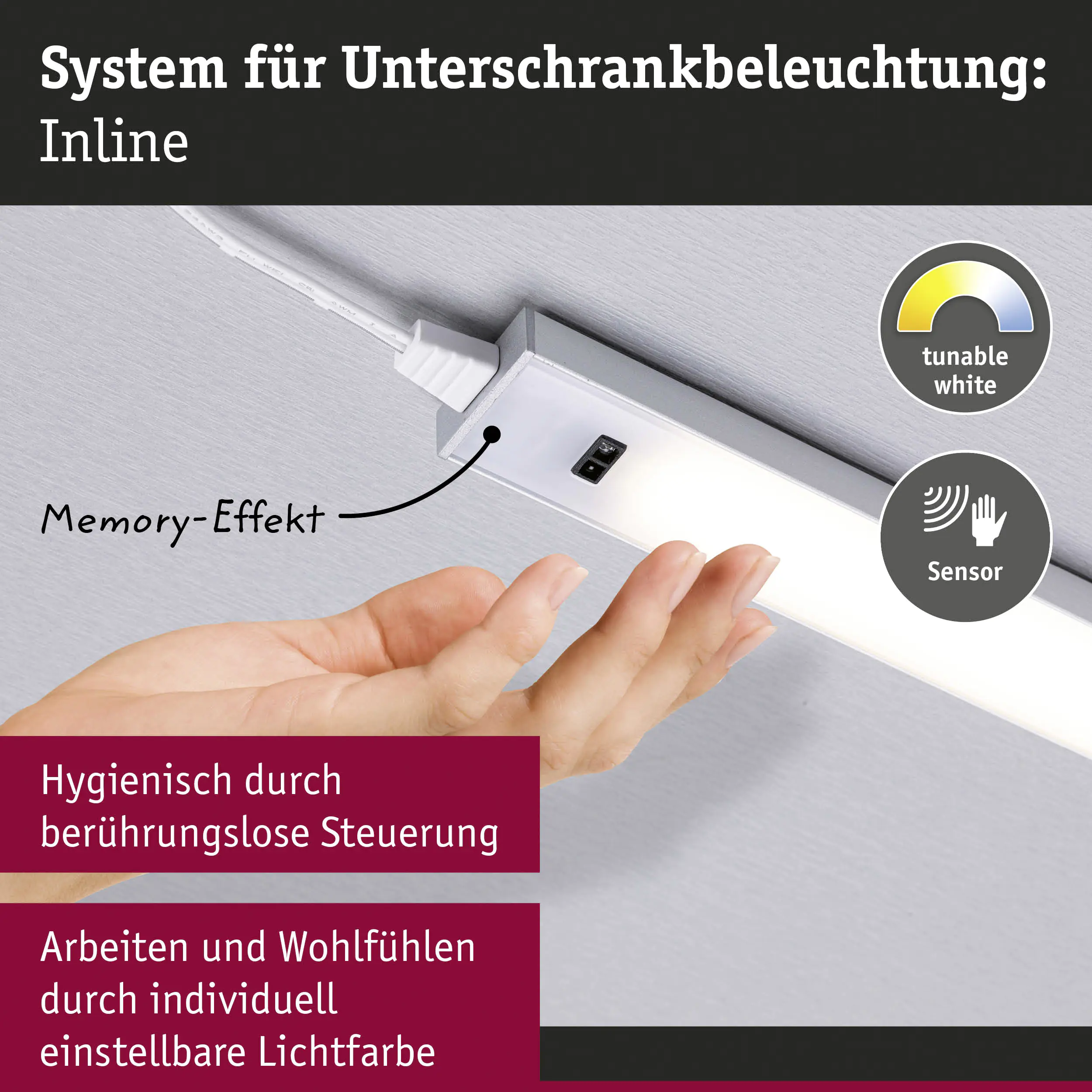 Paulmann LED Lichtleiste Inline weiß 55 cm TW 2er Set