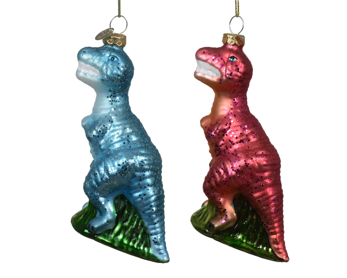 Kaemingk Weihnachtskugel aus Glas Dinosaurier 4,2 x 12,7 cm