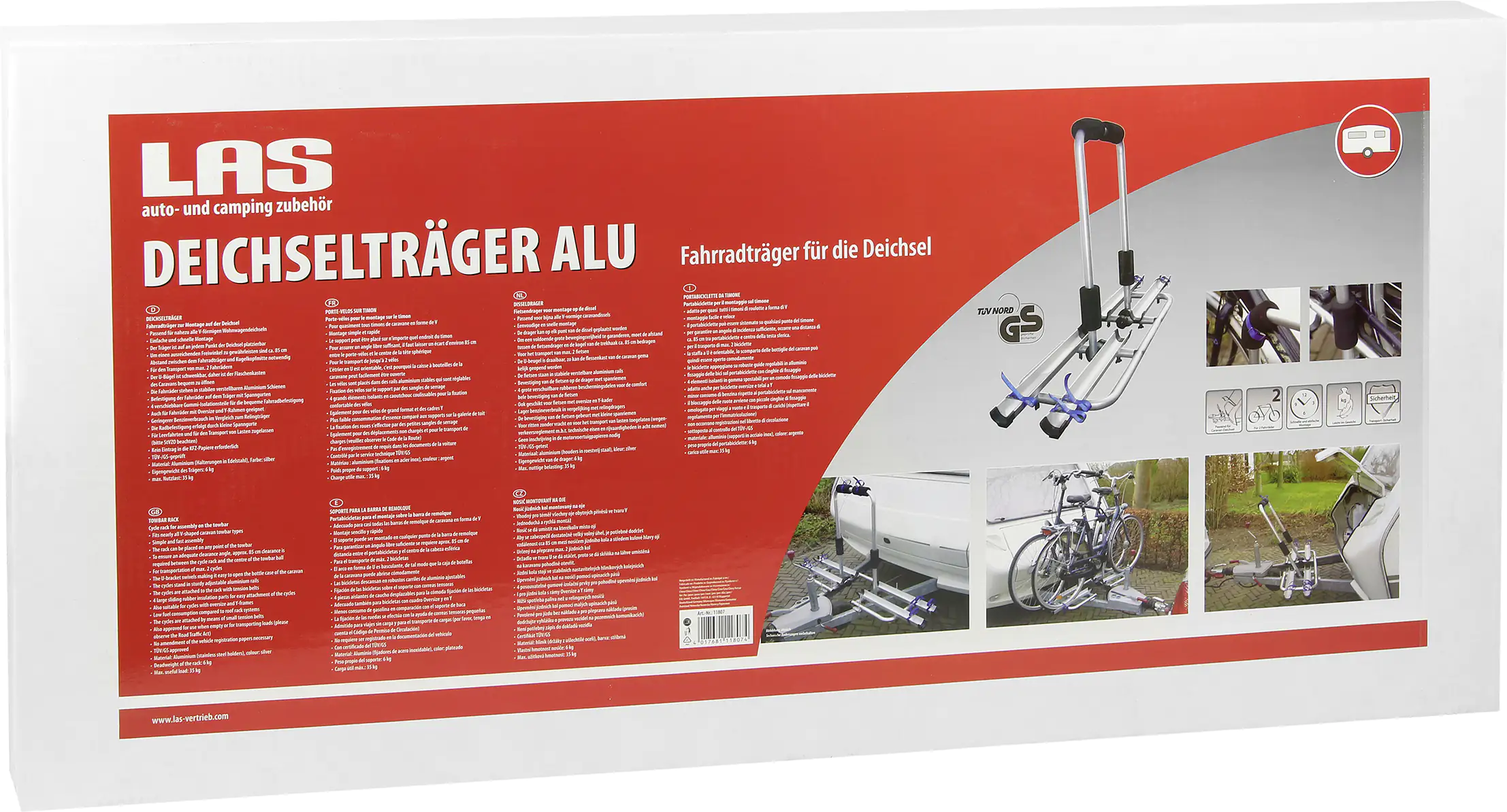 LAS Wohnwagen-Deichsel-Fahrradträger abklappbar für 2 Fahrräder