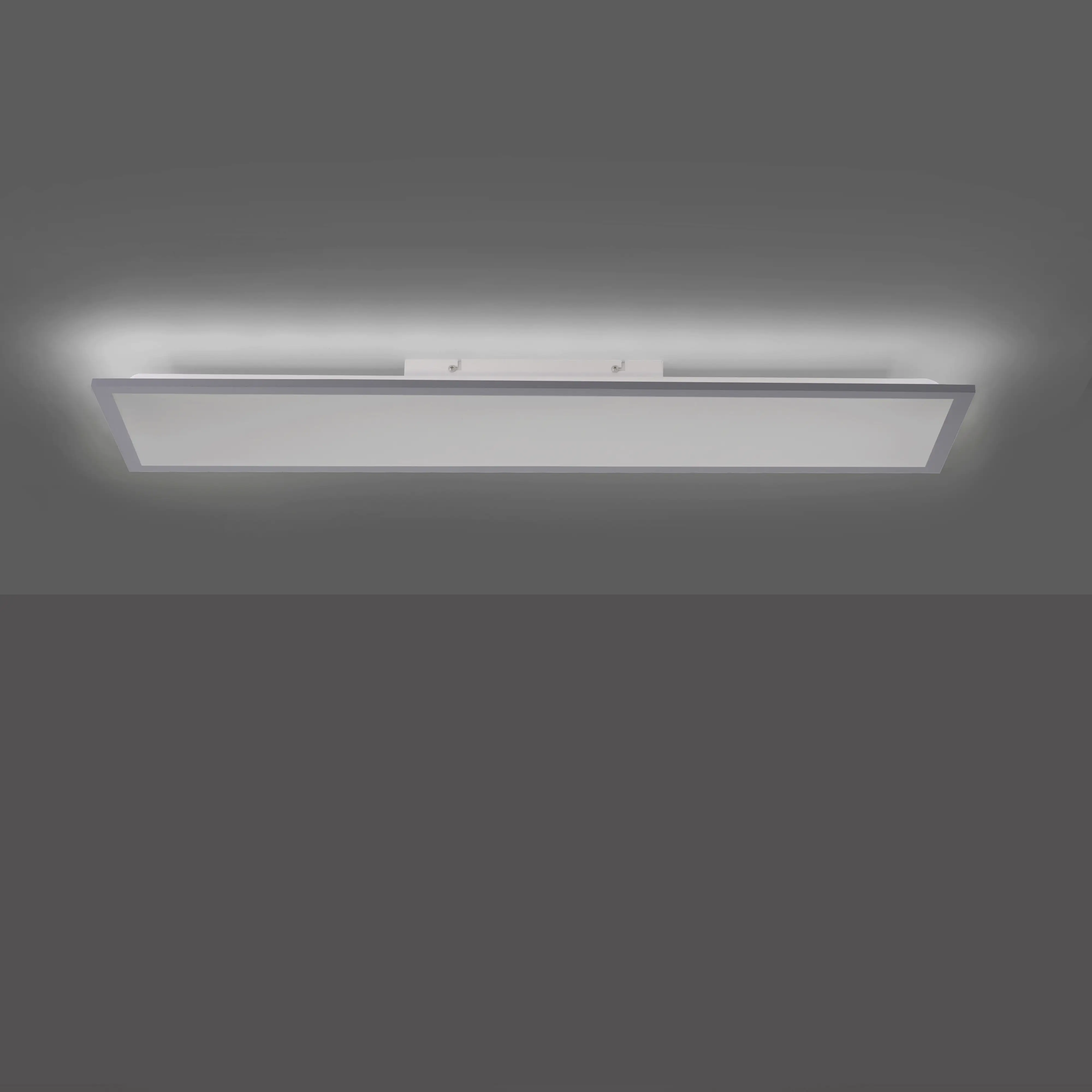 JustLight LED Deckenleuchte Flat weiß 100 x 25 cm mit Backlight 24 W