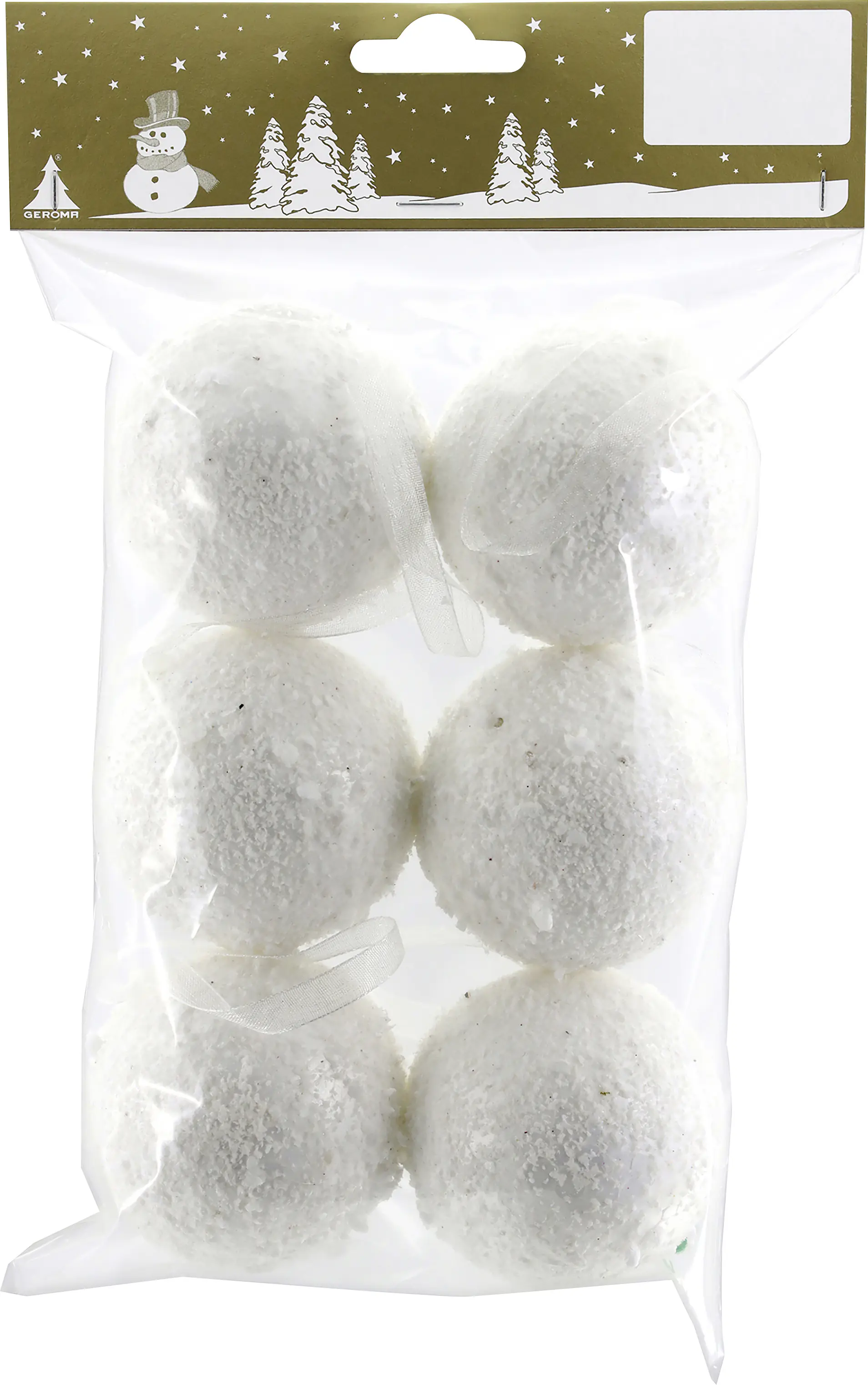 Weihnachtsanhänger Schneeball aus Styropor 6 cm weiß - 6 Stück