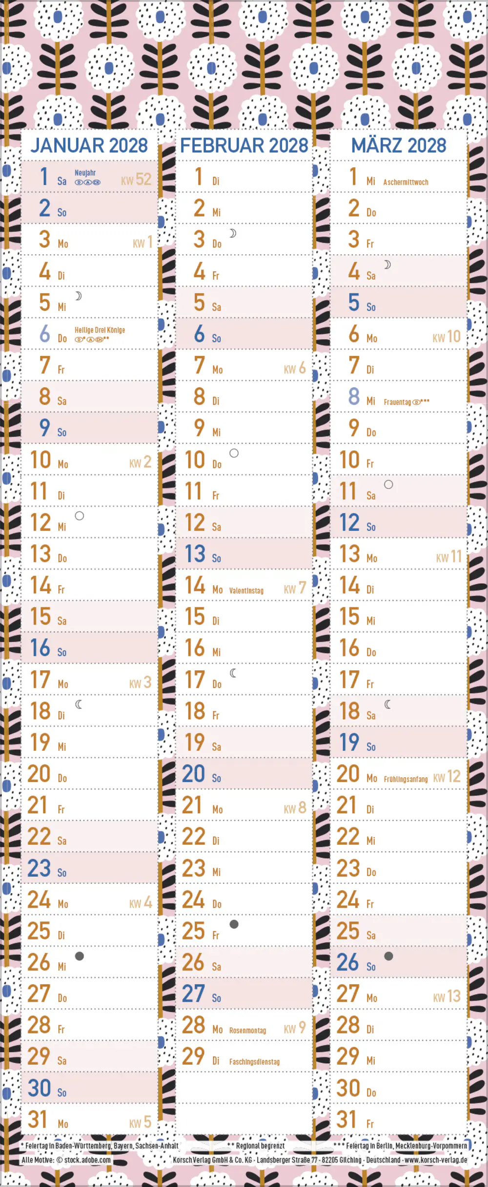 Korsch Kalender Familientimer Wir planen das! 2027