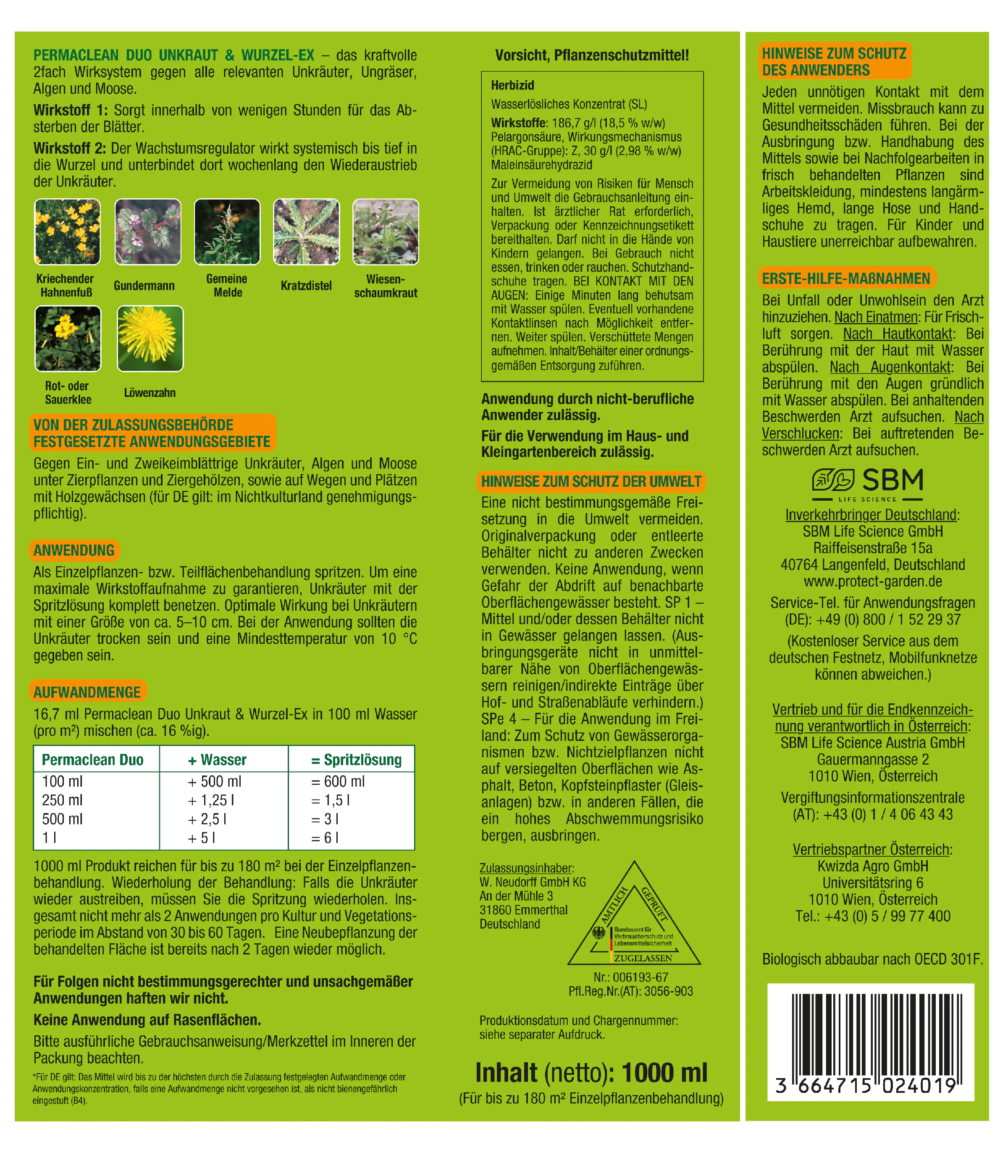 Protect Garden Permaclean Duo Unkraut & Wurzel-Ex 1 l