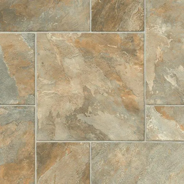 Bodenbelag Vinyl 4 m Fliesenoptik braun/grau