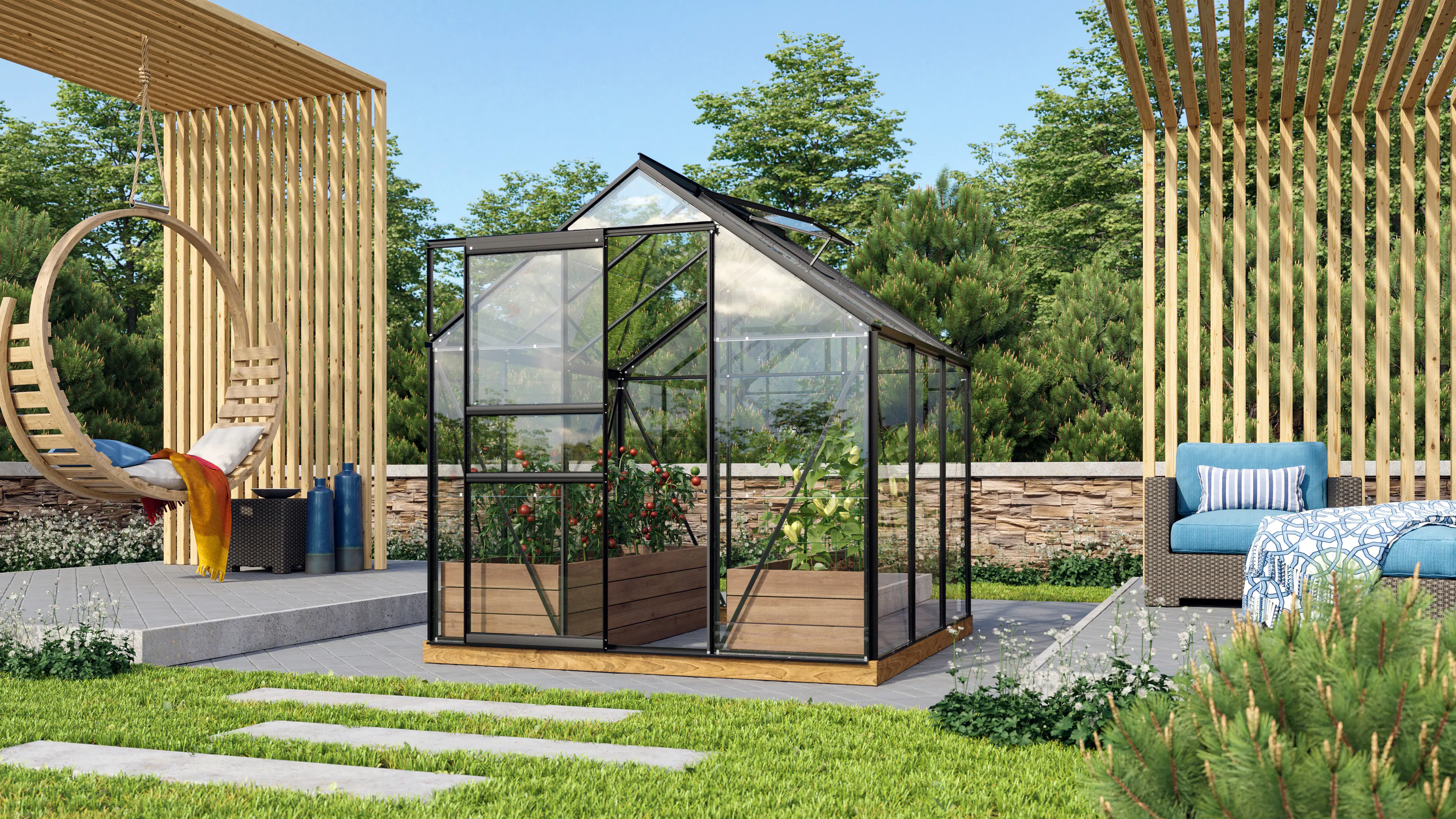 Vitavia Gewächshaus Venus 3800 192 x 192 cm 3 mm Sicherheitsglas