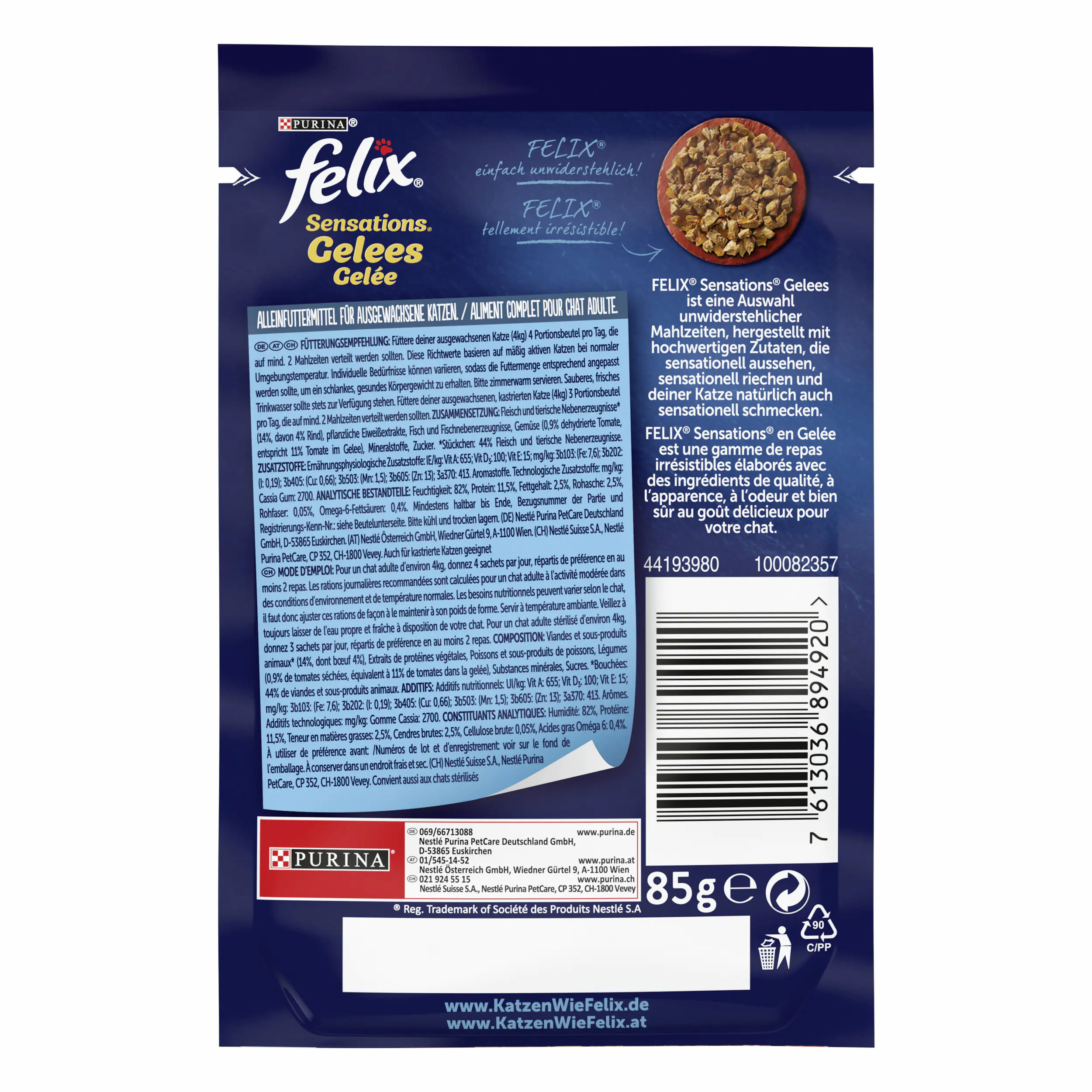 Felix Sensations Gelees Rind & Tomate 85 g