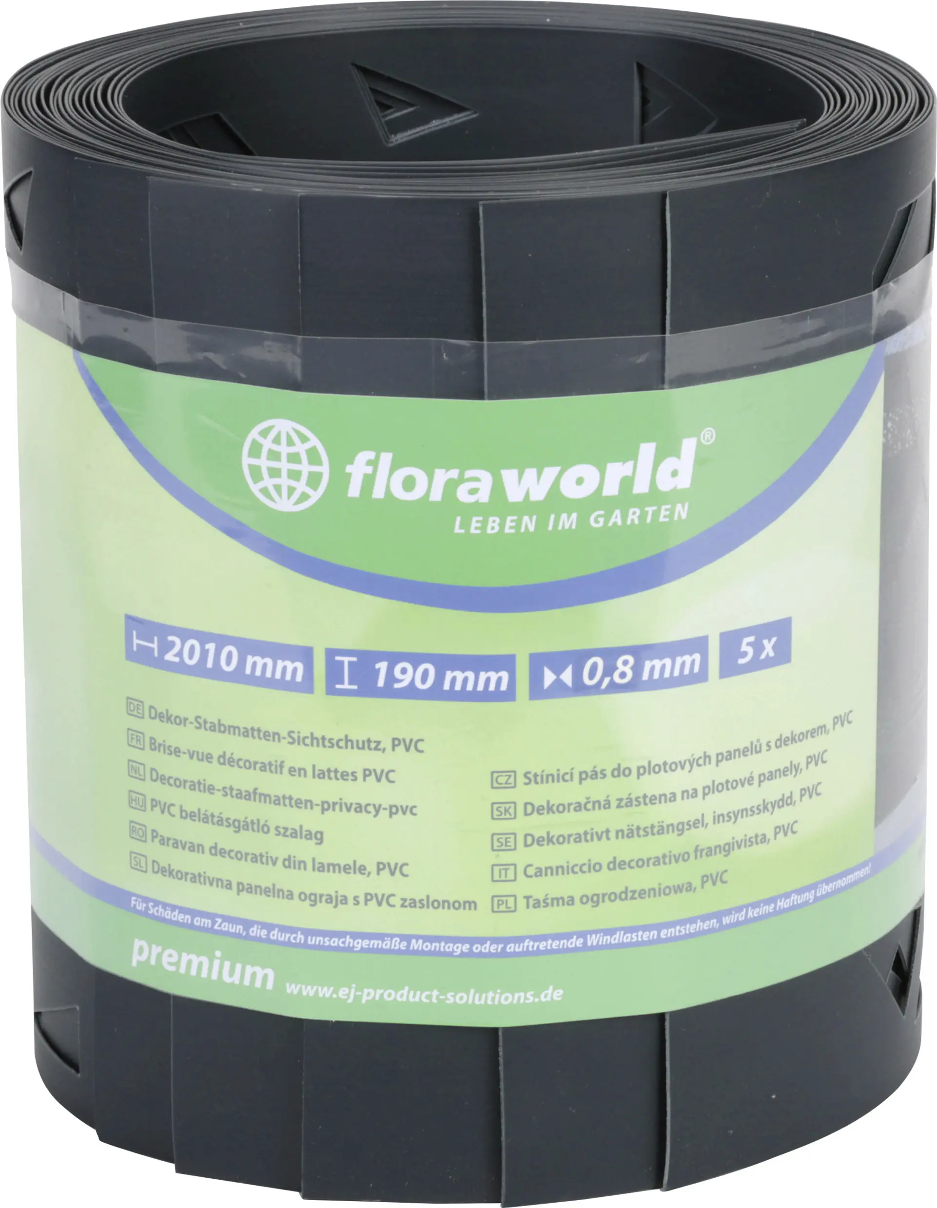 Floraworld Sichtschutzstreifen Dekor Diamant 201,5 x 19 cm anthrazit - 5 Stk.