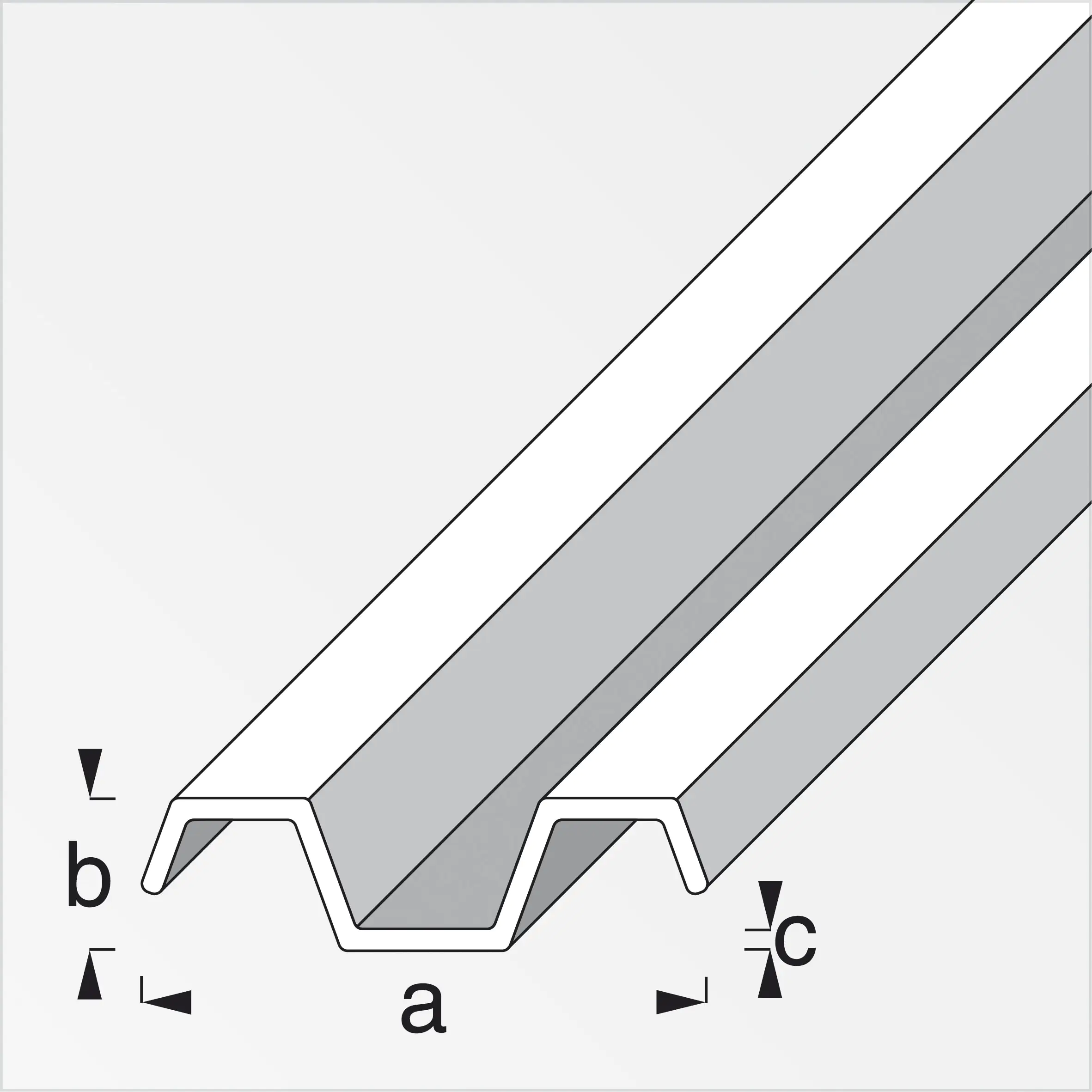 alfer Spundwand-Profil 1 m, 31.4 x 8.4 x 1.2 mm Aluminium roh blank