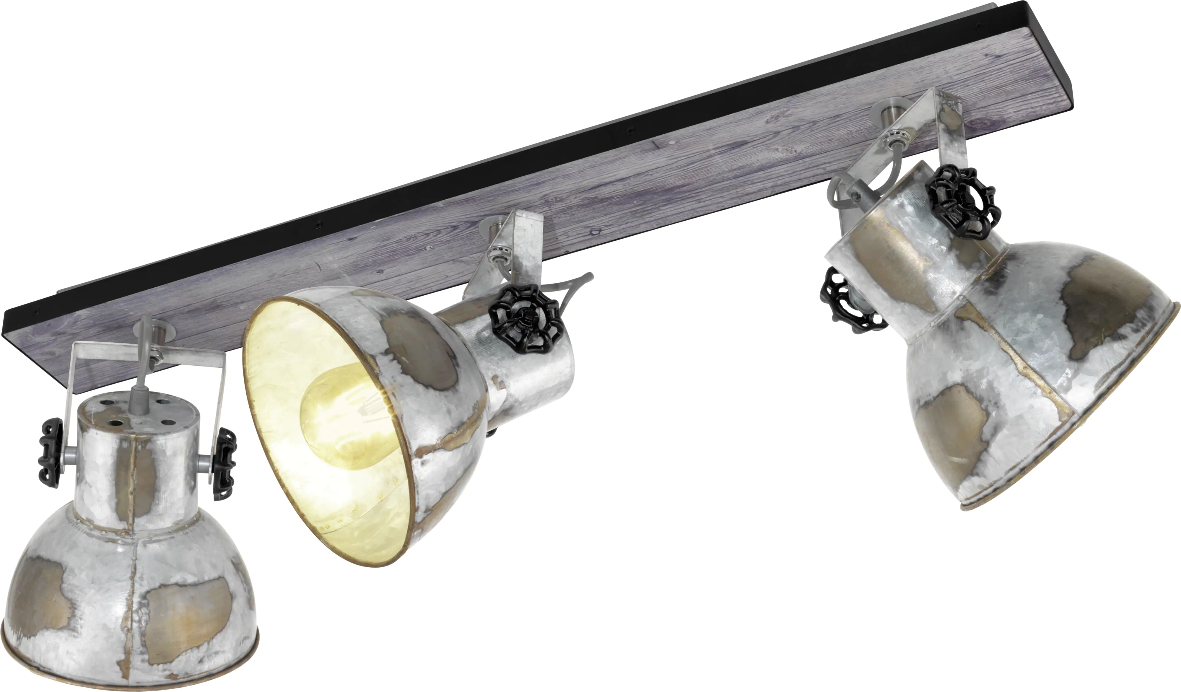 Eglo 3er Spot Barnstaple 75 x 9 cm E27, patina-schwarz