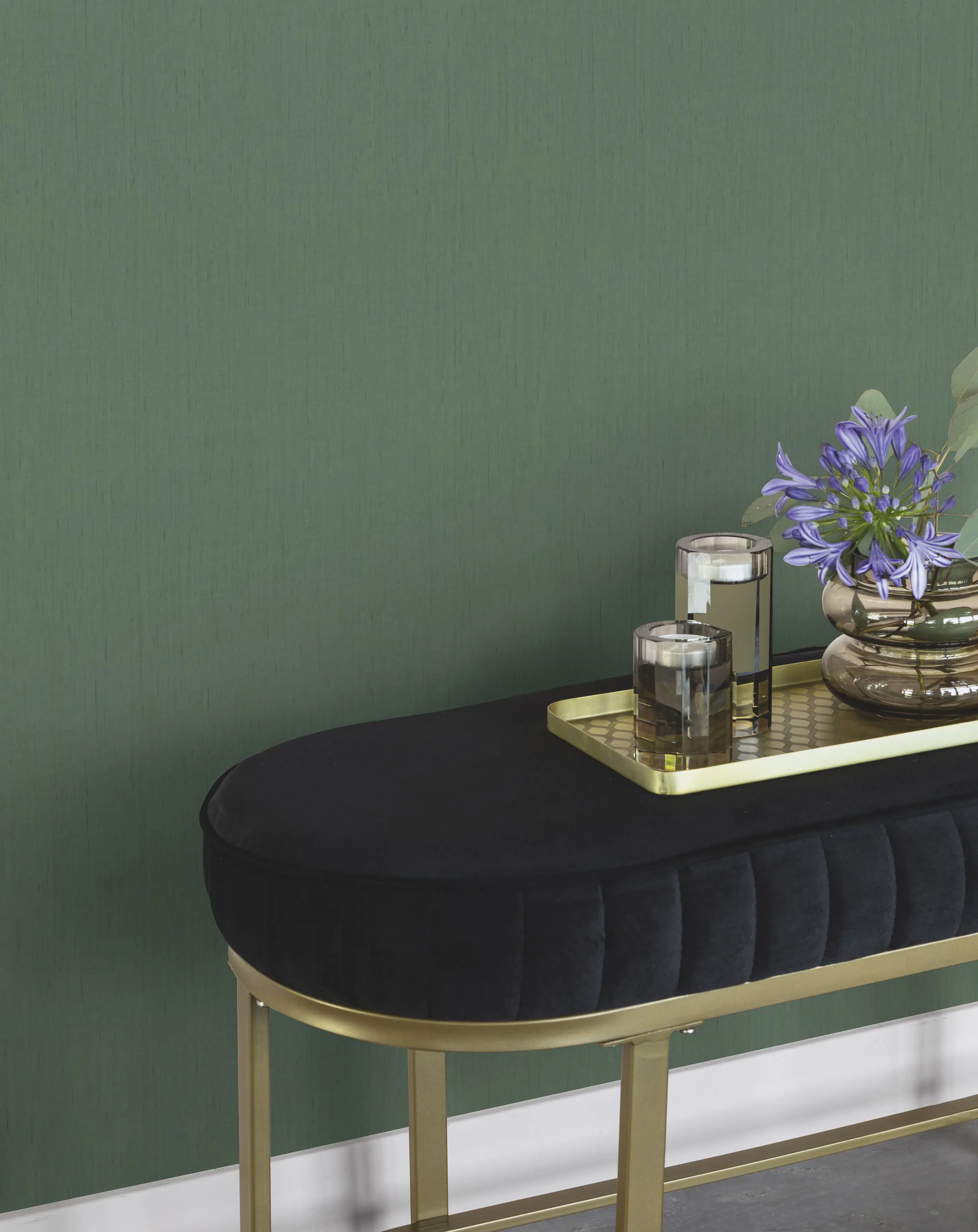 Rasch Vliestapete 746143 Grün-Moosgrün Uni 10,05 m x 0,53 m