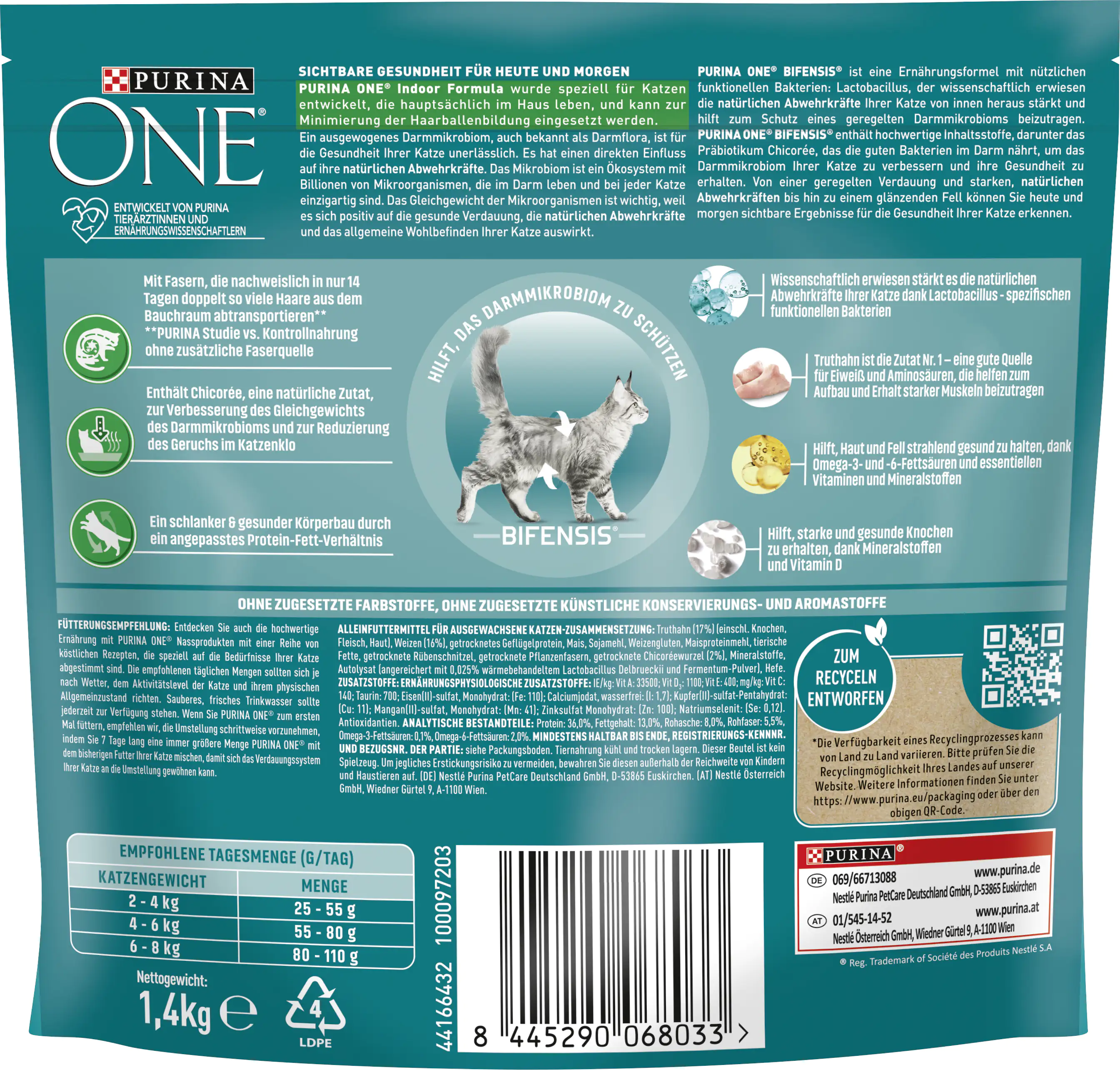 Purina One Katzenfutter Indoor Formula reich an Truthahn 1,4 kg