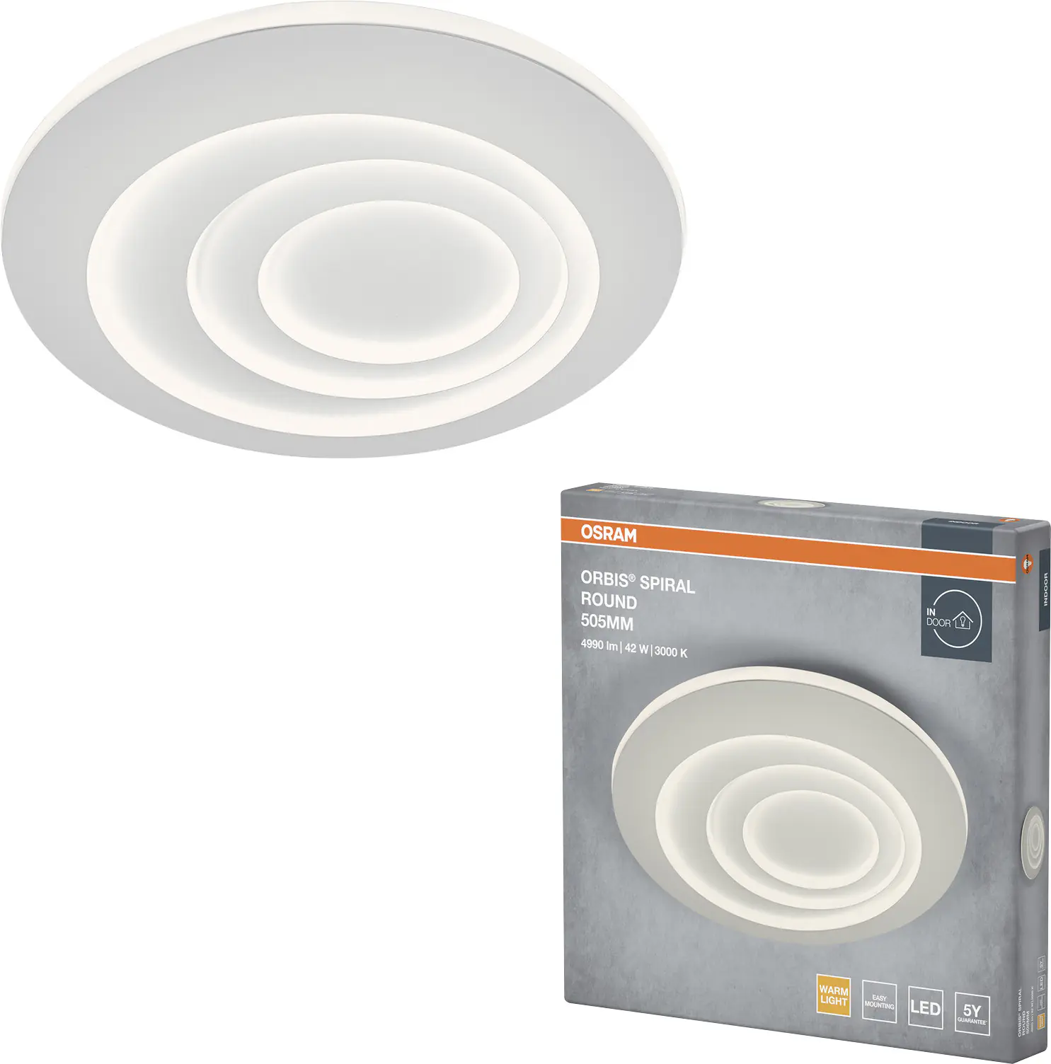 Osram LED Deckenleuchte Orbis Spiral Round weiß Ø 51 cm 42 W 