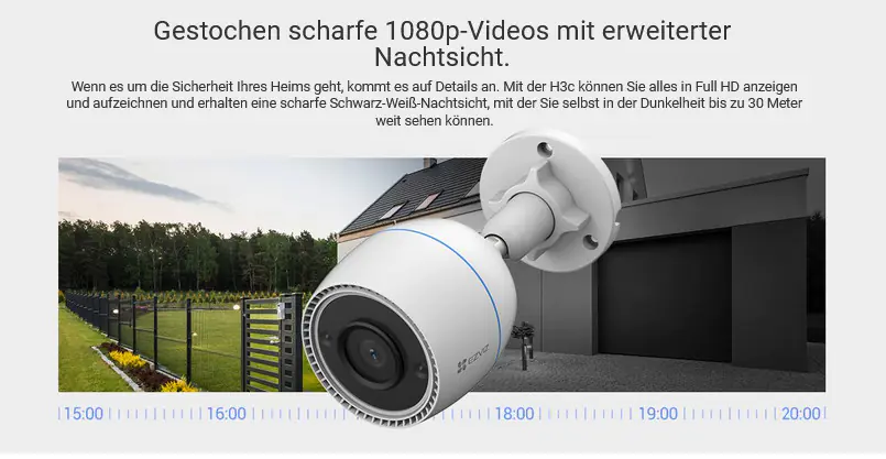 Ezviz WLAN Outdoor Überwachungskamera H3c mit Peronenerkennung   Ezviz WLAN Outdoor Überwachungskamera H3c mit Peronenerkennung