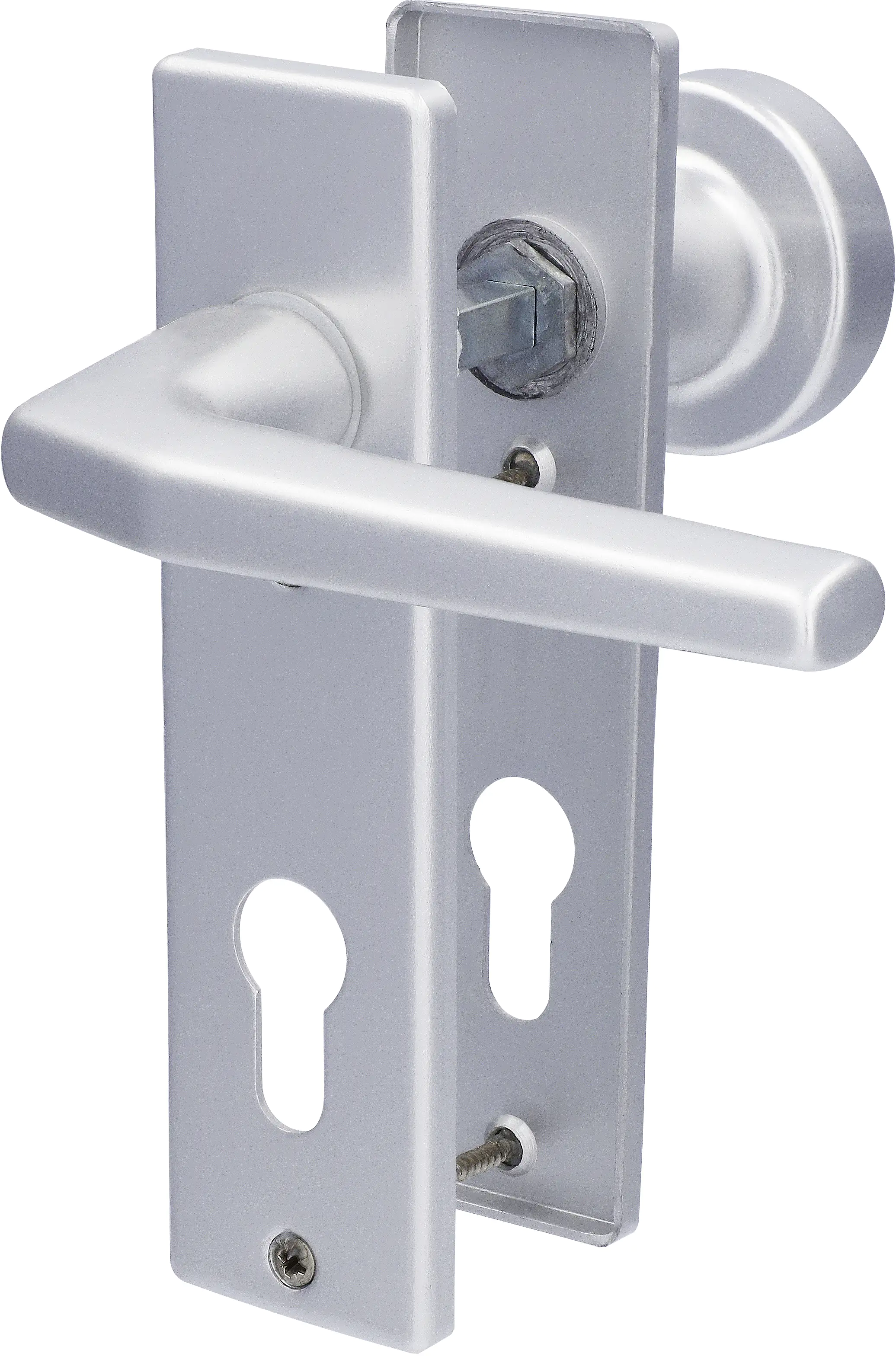 Alpertec PZ-Kurzschildgarnitur Drücker/Knopf Florence Aluminium F1 silber Alpertec PZ-Kurzschildgarnitur Drücker/Knopf Florence Aluminium F1 silber