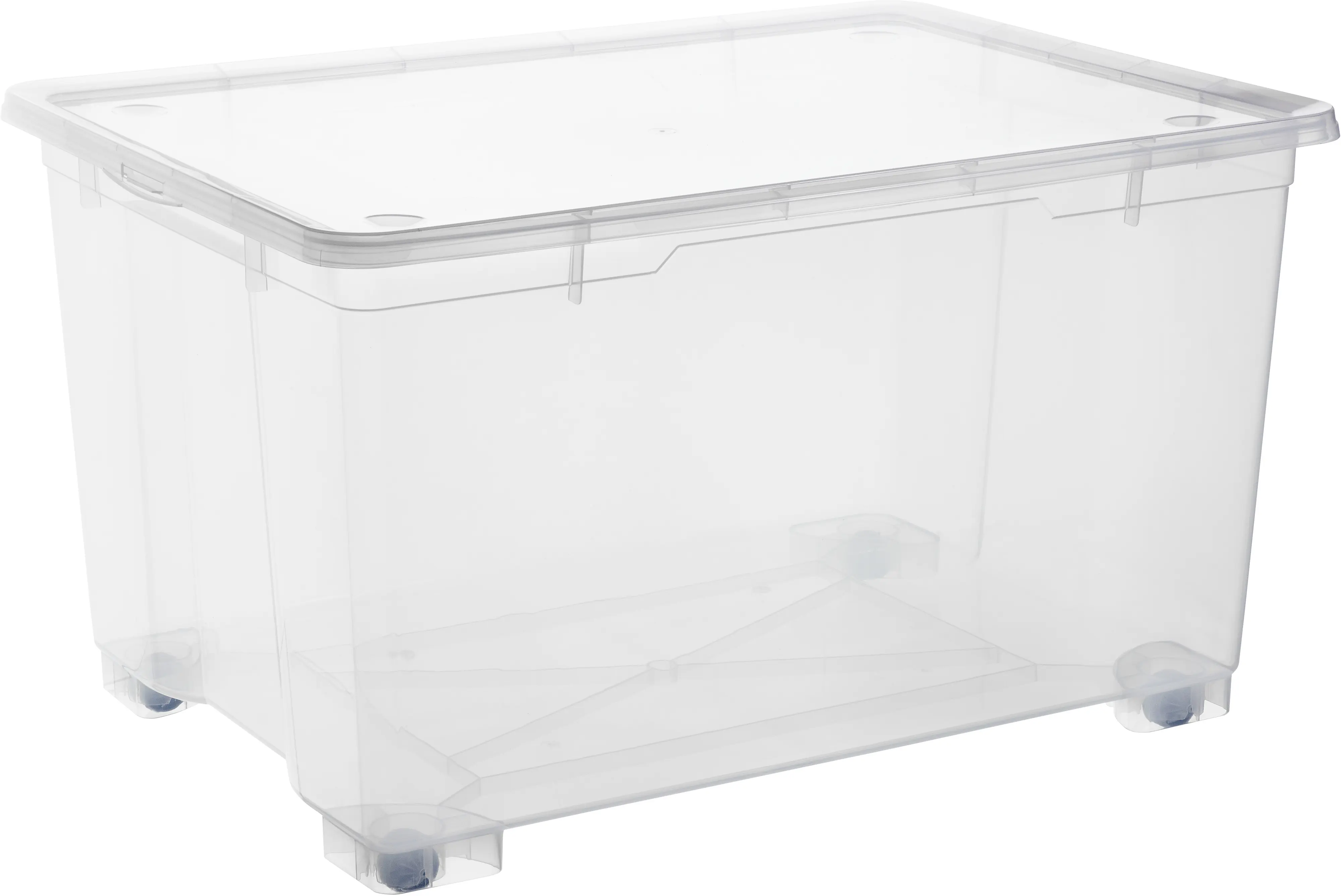 Rotho Aufbewahrungsbox Clear mit Rollen 140 L 78 x 56 x 45 cm (L x B x H) Rotho Aufbewahrungsbox Clear mit Rollen 140 L 78 x 56 x 45 cm (L x B x H)