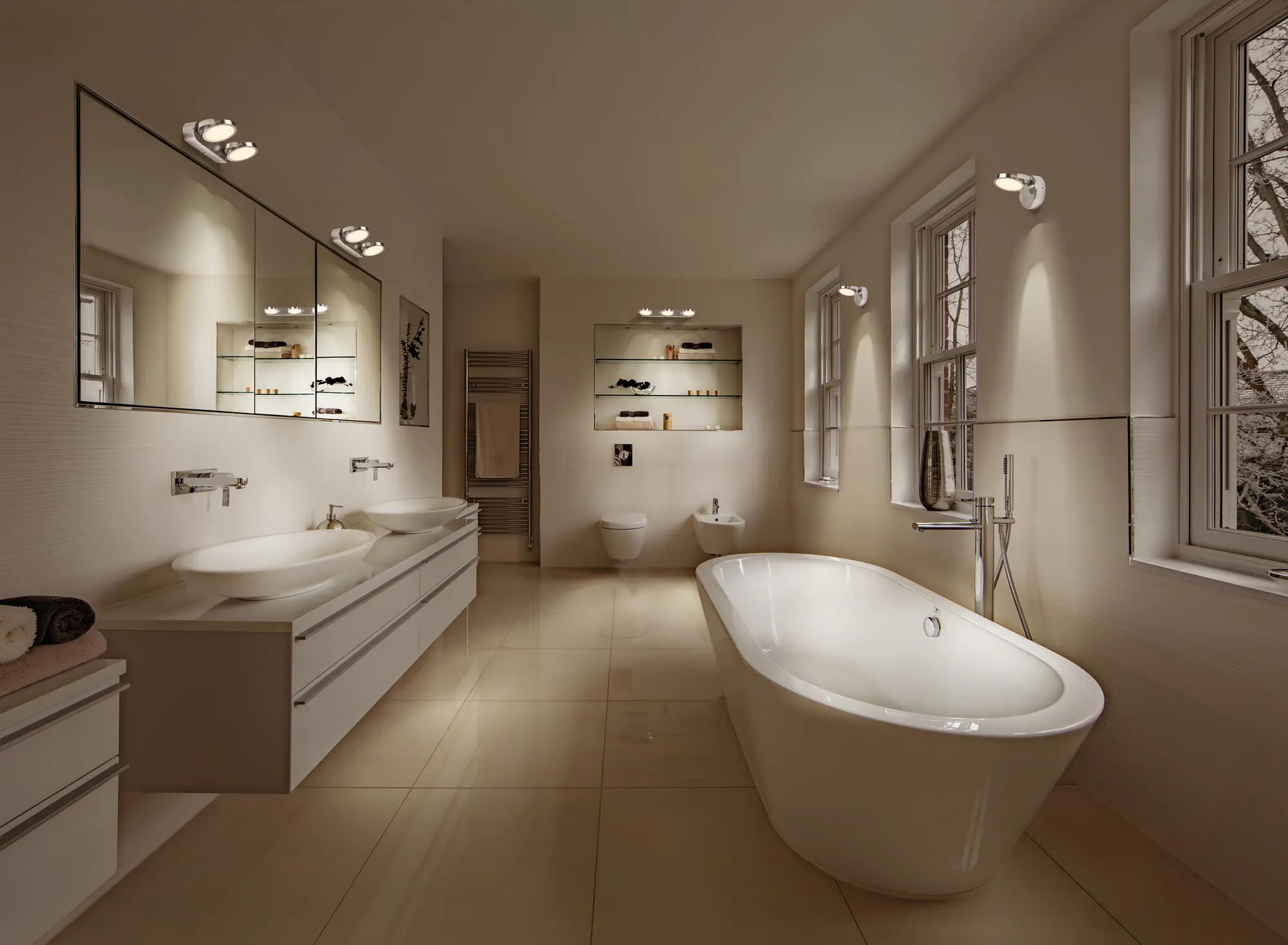 Ledvance Smart+ LED Badleuchte Round silber 13 x 11,8 cm Sun@Home 7,5 W