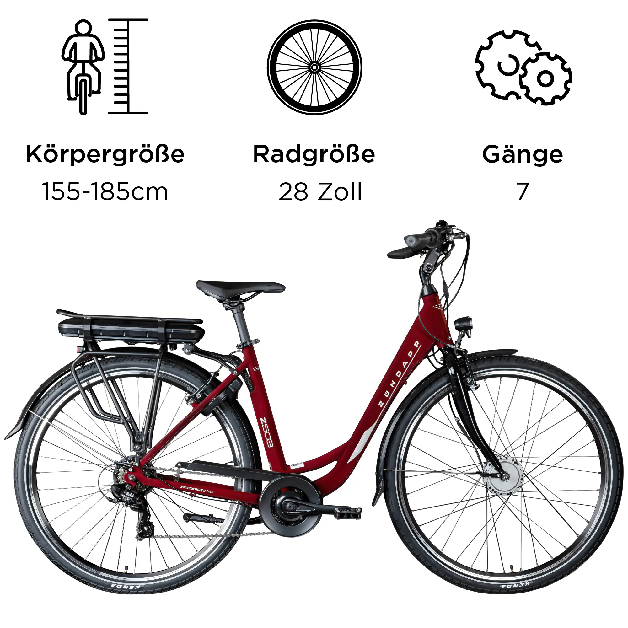 Zündapp E-Bike Z503 City 28 Zoll 7-Gang 522 Wh weinrot Zündapp E-Bike Z503 City 28 Zoll 7-Gang 522 Wh weinrot